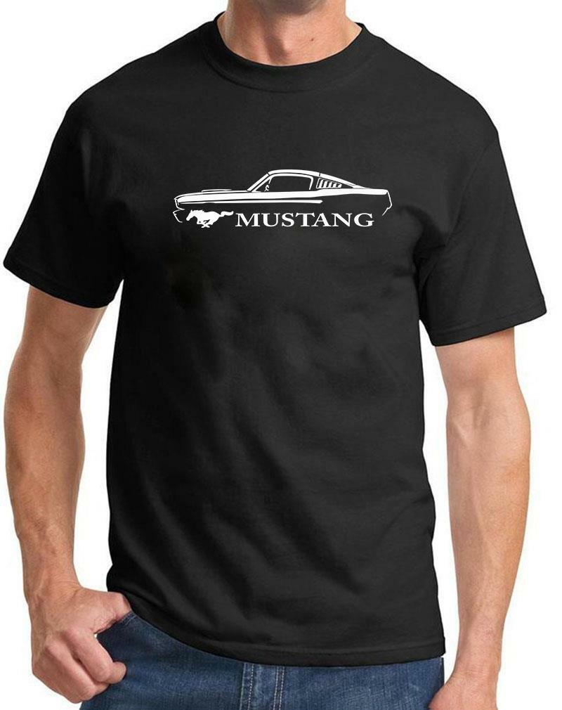 1965 1966 Ford Mustang Fastback Outline Design Tshirt NEW COLORS