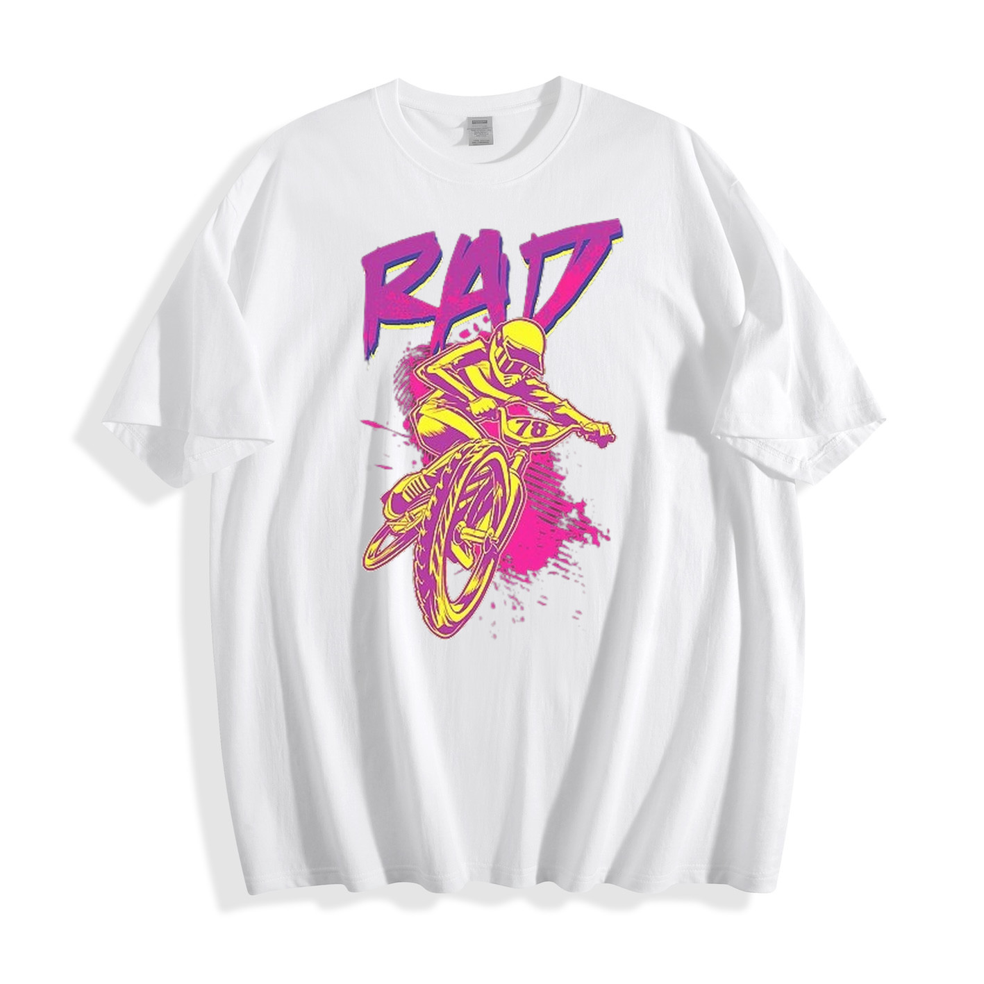OFFICAL 80s Men’s RAD BMX Graphic T-Shirt Retro Bike Rider Tee Streetwear
