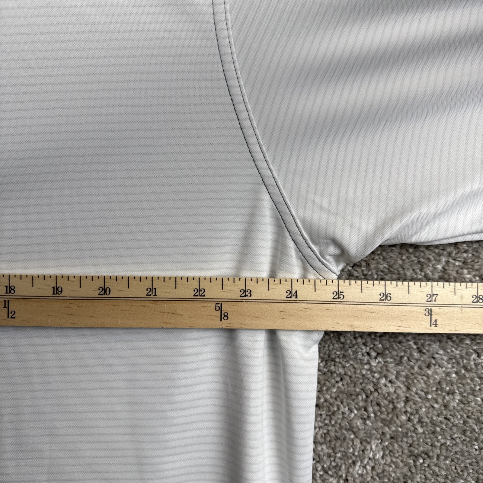 Sunice Polo Shirt Mens XXL Silver White Striped Short Sleeve Stretch Xstatic New