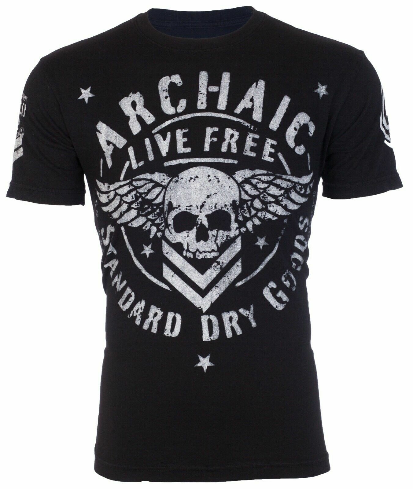 ARCHAIC by AFFLICTION Strong Crest Black White Regular Fit Men T-shirt S-3XL NWT