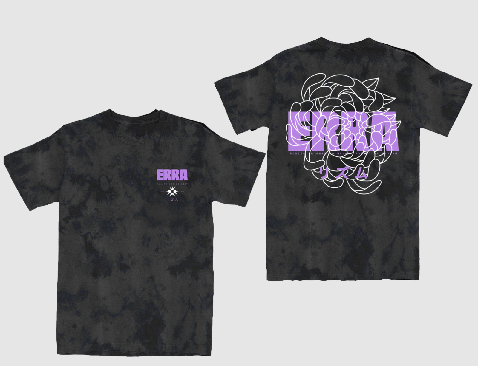 Erra Band Dark gray Blossom Tie Dye Polyester Unisex T-Shirt BT1257