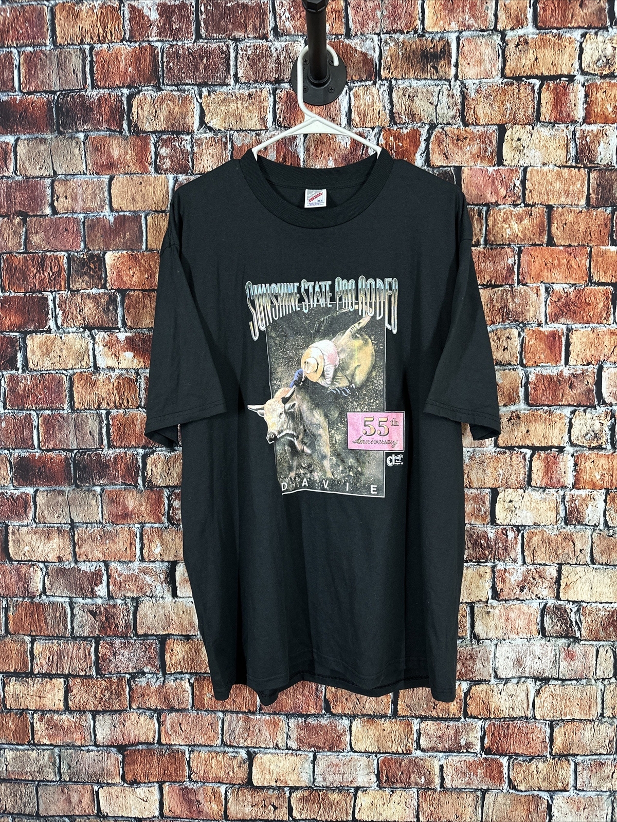 Vintage Pro Rodeo Sunshine State Black XL T Shirt Bull Riding Florida USA