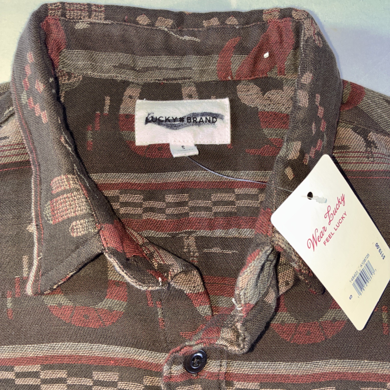 Lucky Brand Western Cowboy Button Down Rodeo Shirt Men’s S NWT