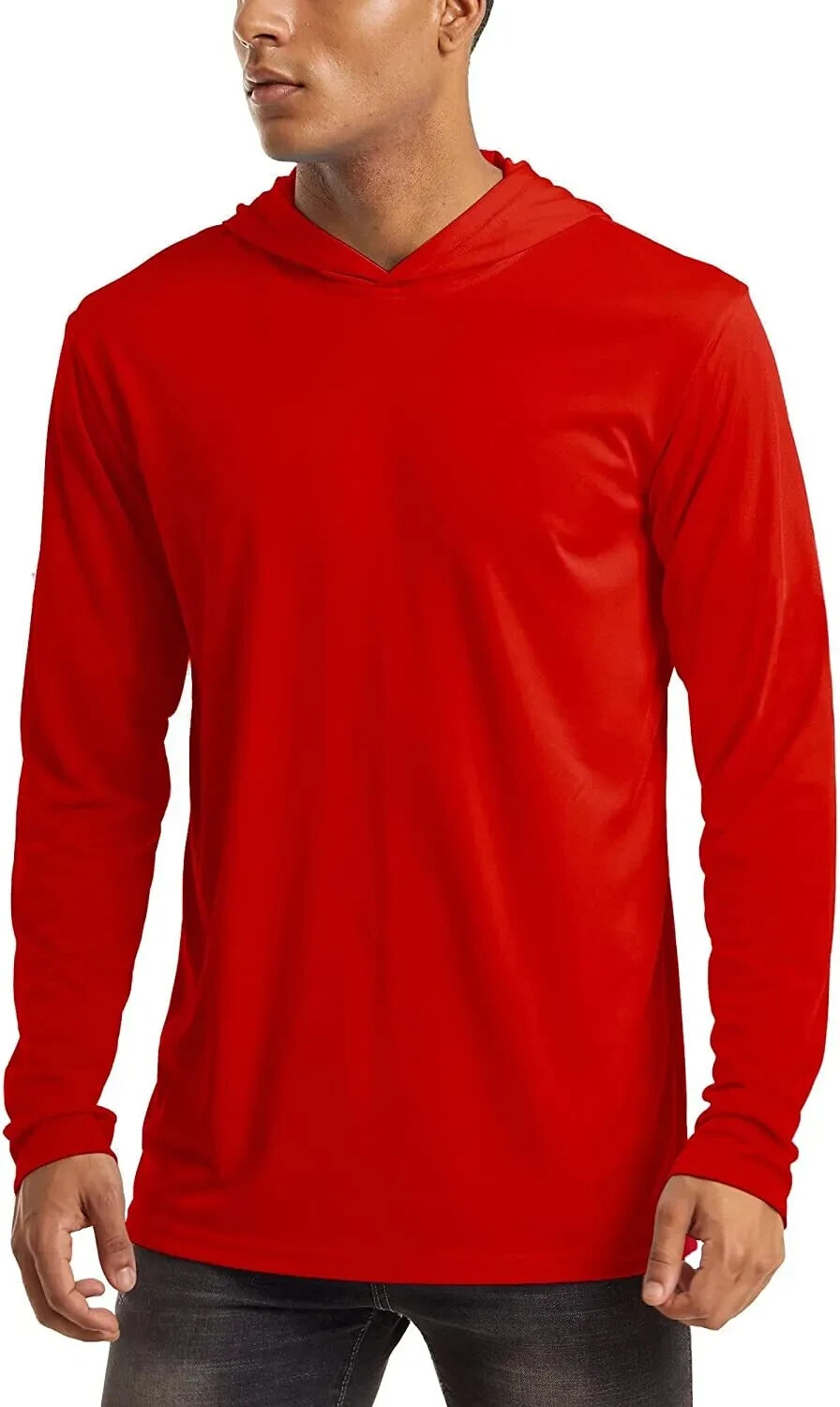 MAGCOMSEN Men’s Hooded UPF 50+ Sun Protection T Shirts Long Sleeve Athletic Fish