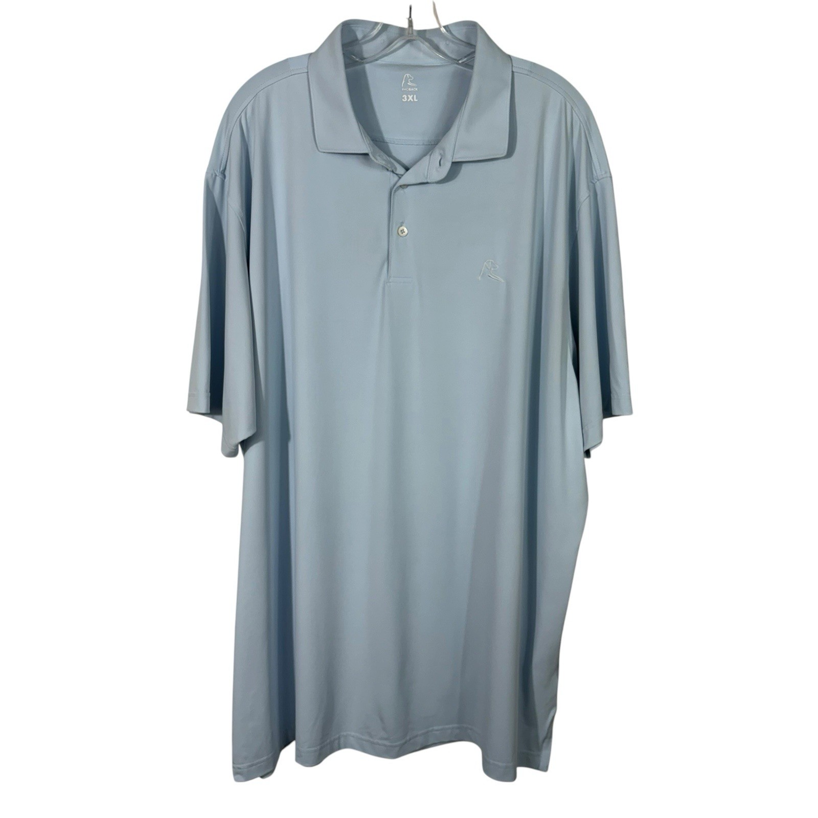 Rhoback Pastel Light Blue Stretch Performance Fabric Short Sleeve Polo Shirt 3XL
