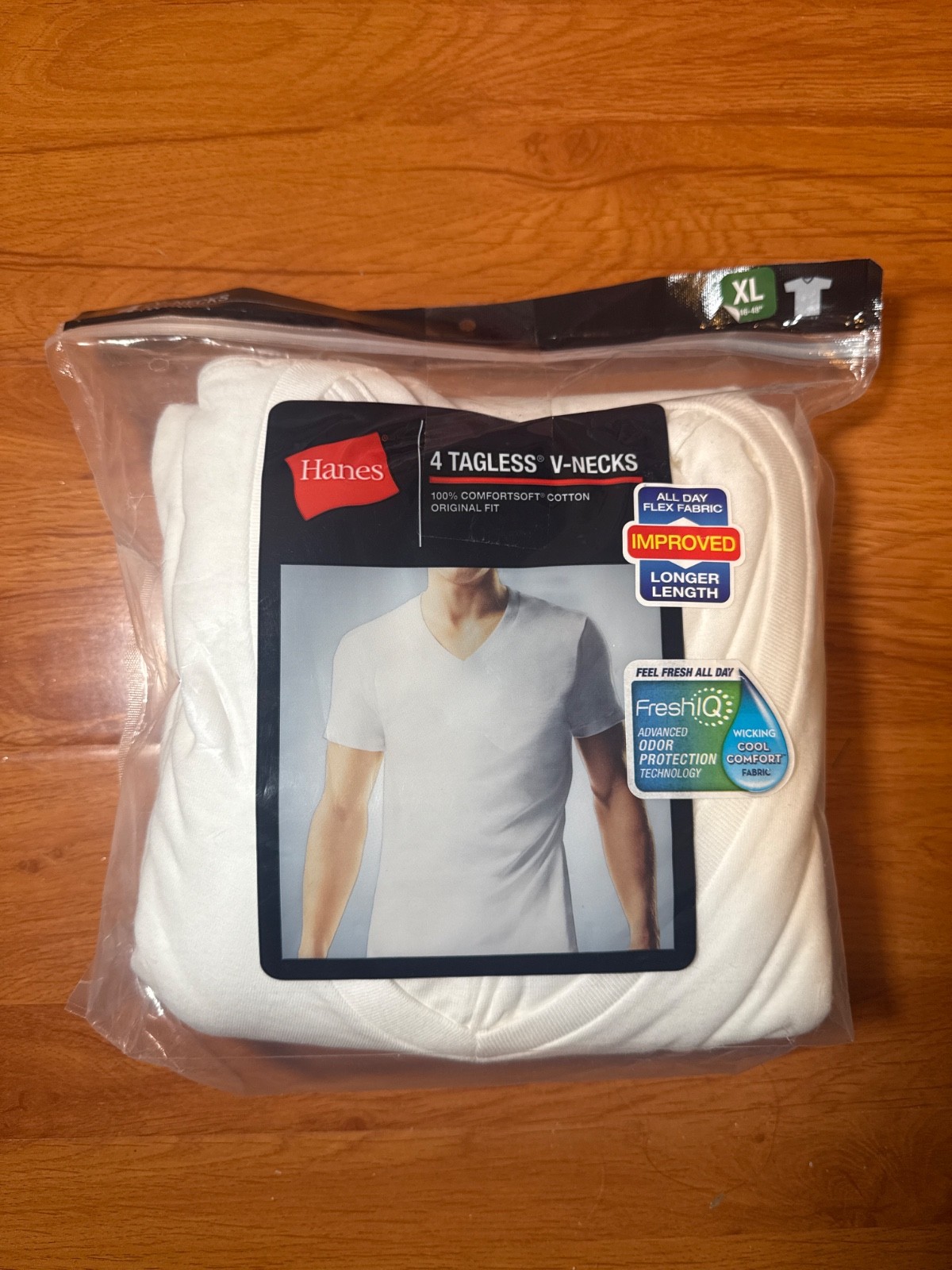 Hanes 4 tagless v-neck tshirts XL #J777W4