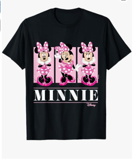 Mickey & Friends – Minnie Mouse Pink Grid T-Shirt
