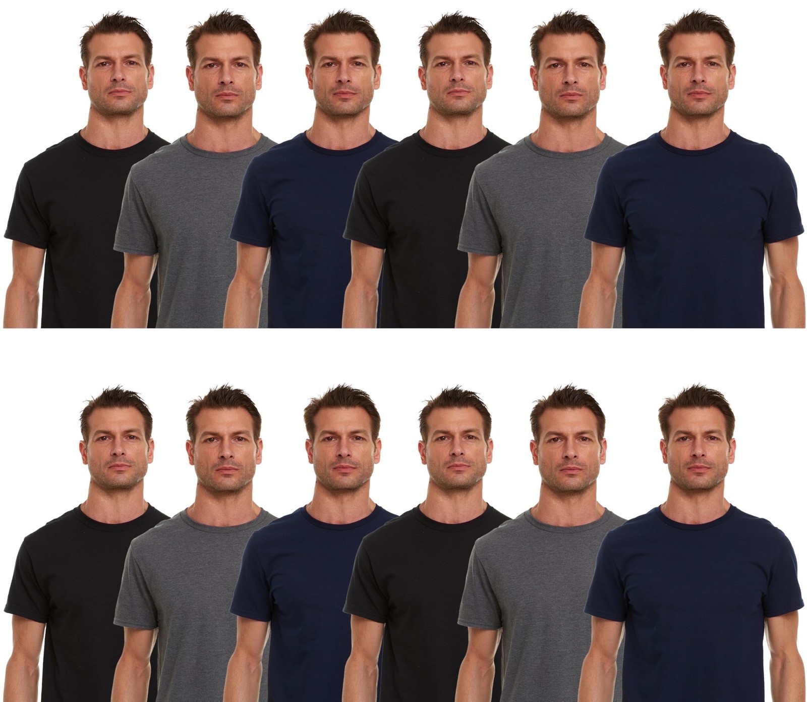 BILLIONHATS 12 Pack Men’s Solid Colors Cotton T-Shirts Short Sleeve Lightweight