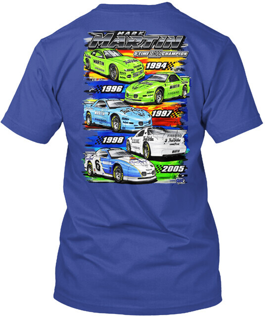 Mark Martin 5x Iroc Champion T-shirt Made in the USA Size S to 5XL