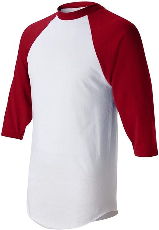 Men’s Regular fit Two Tone 100% Ring-Spun Combed Cotton Raglan ¾ Sleeve Baseball