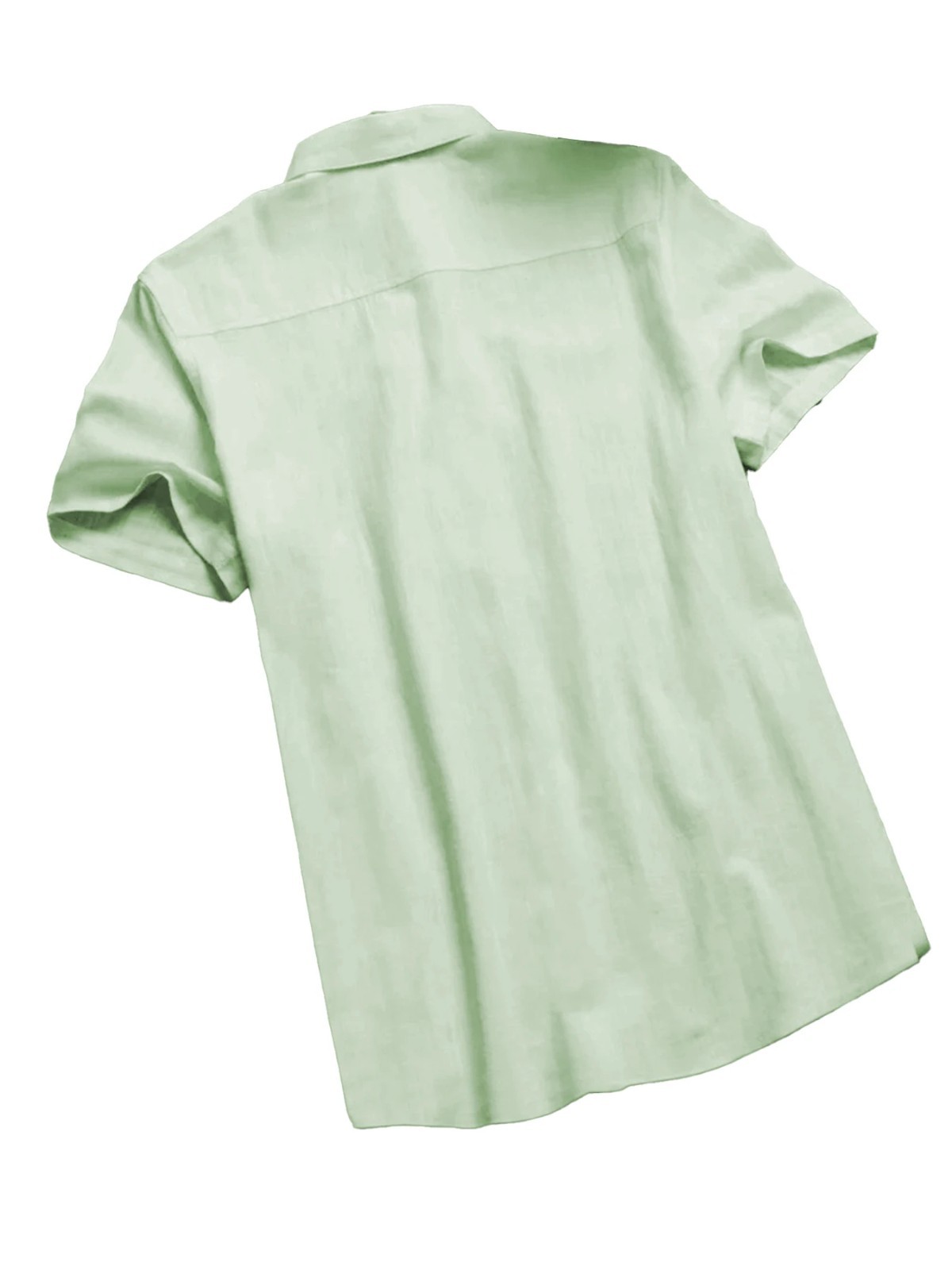 Mens Linen Shirt Short Sleeve Button Down Casual Beach Vacation Shirt