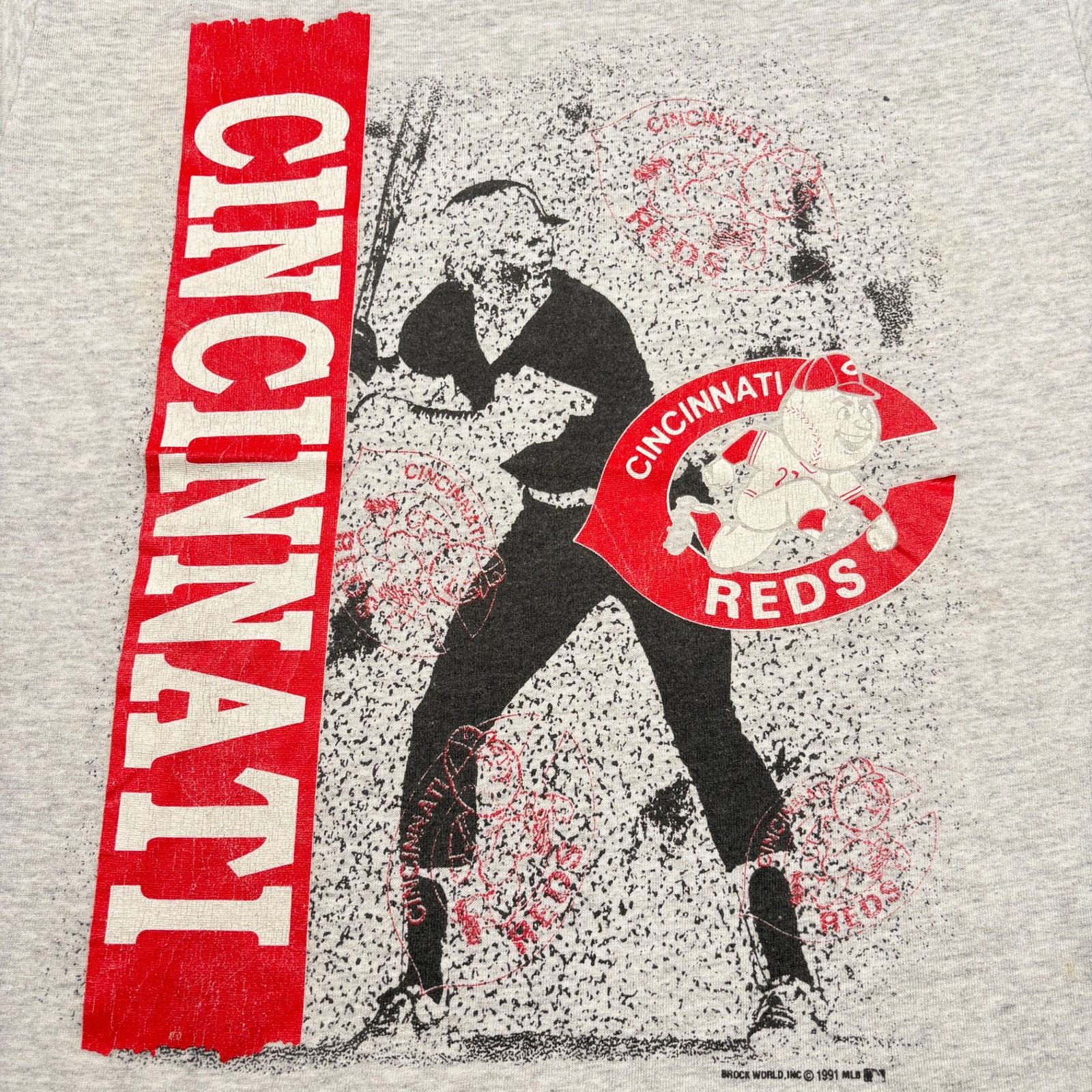 Vintage 1991 Velva Sheen Cincinnati Reds MLB Baseball T-Shirt Adult X-Large