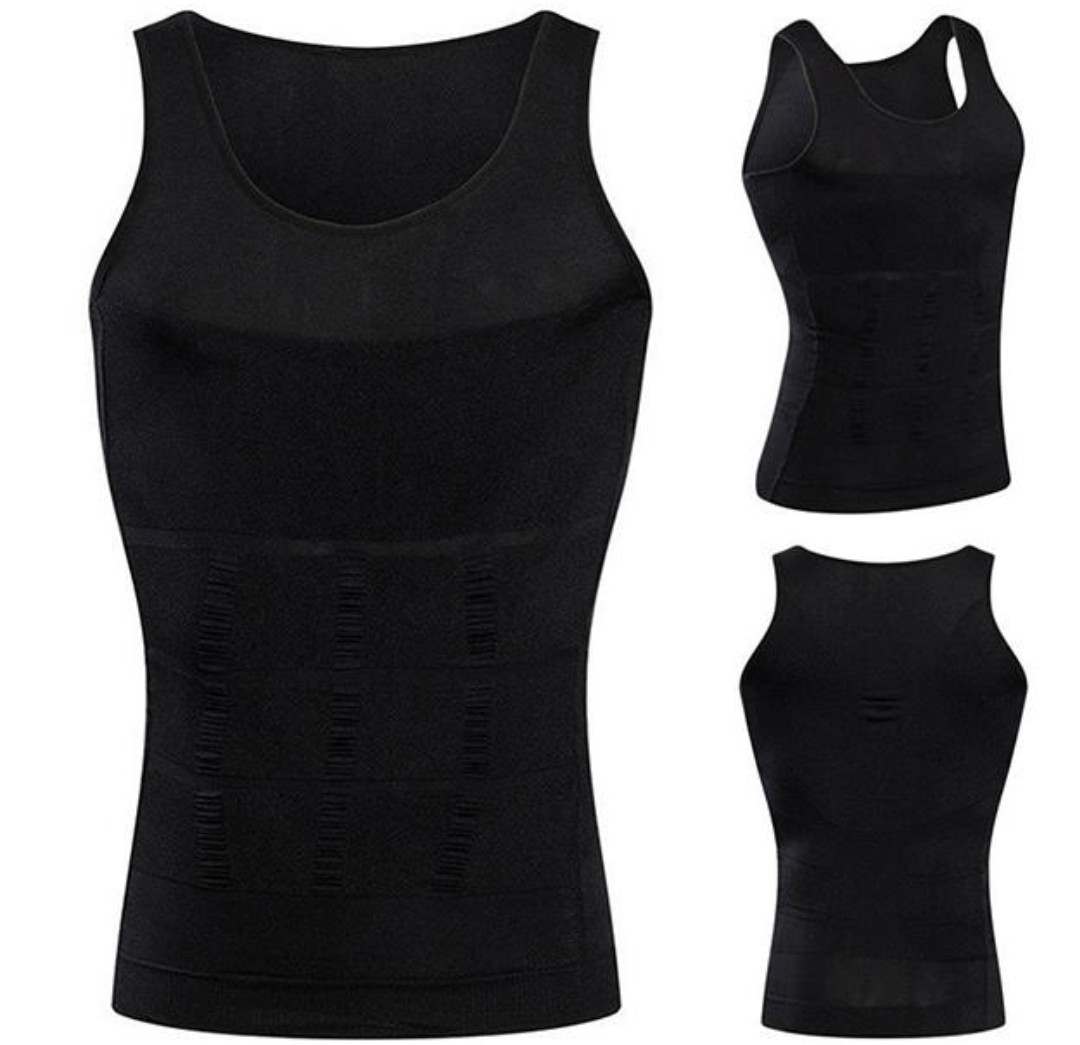 Men’s Slimming Body Shaper Vest Abs Abdomen Compression Workout Tank Tops…