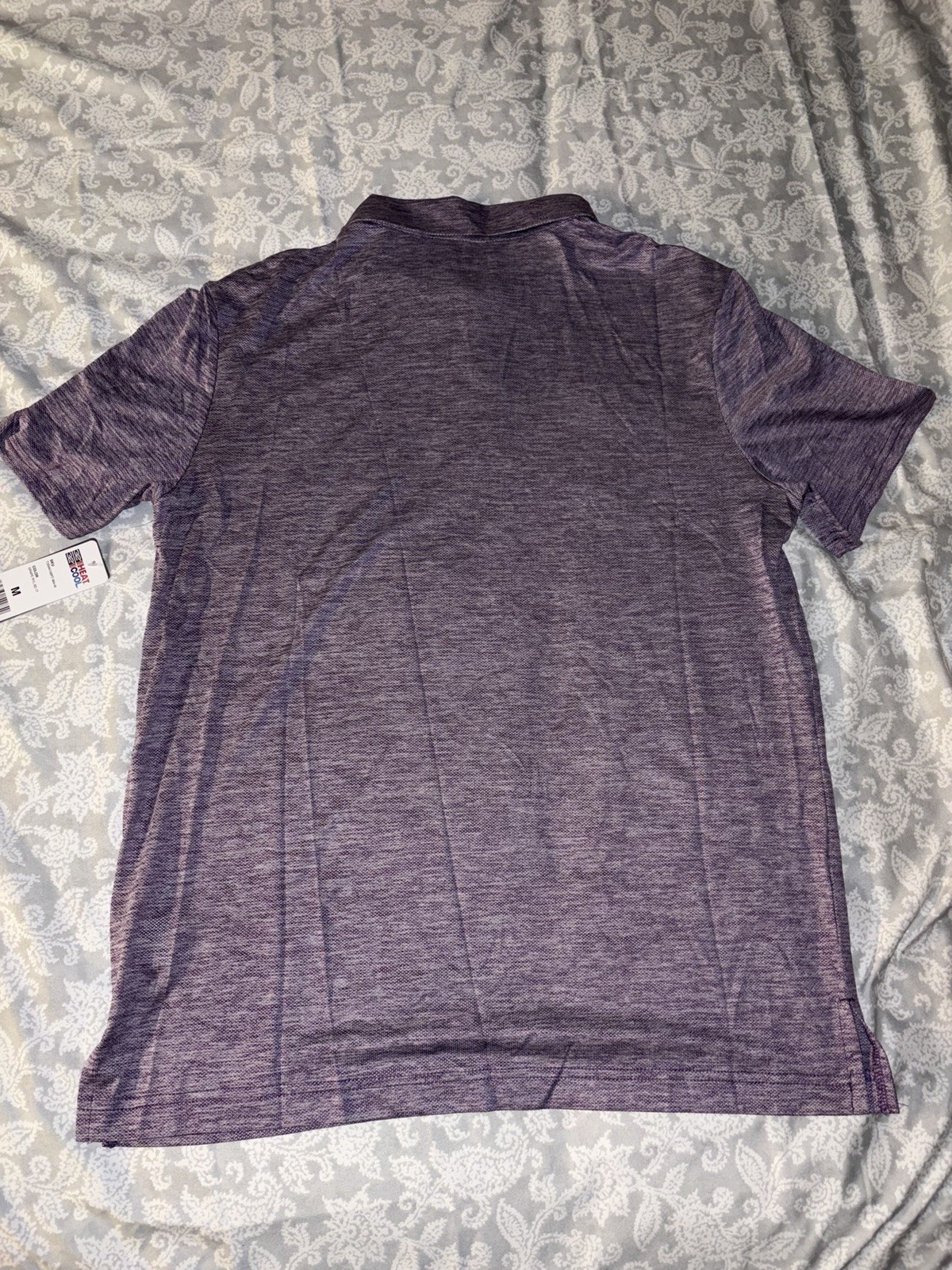 32 Degrees COOL Men’s Purple Solid Collared Short Sleeve Polo Shirt Size M