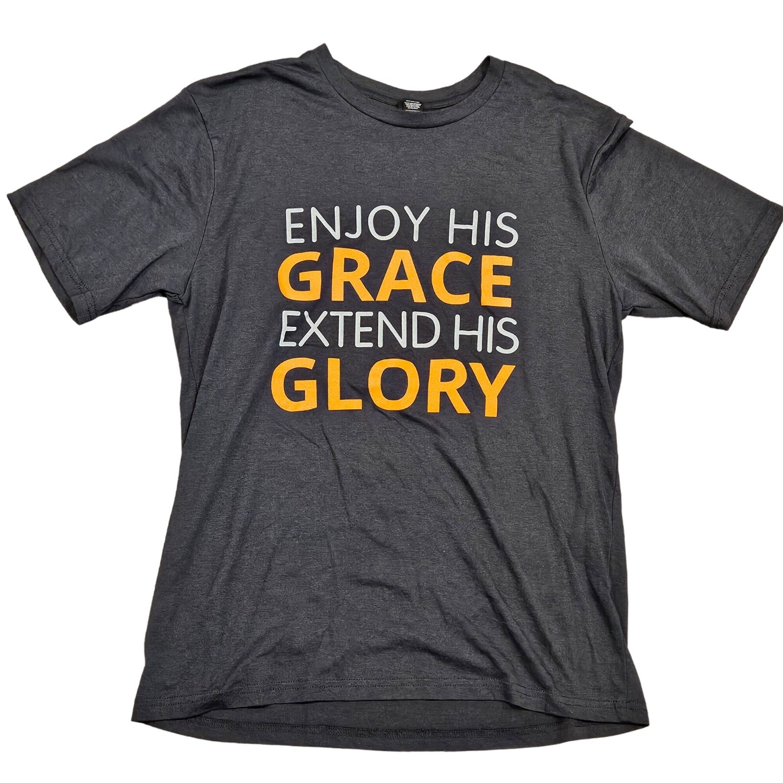 District Perfect Tri Men’s Religious Saying Gray Short Sleeve T-Shirt Size Med