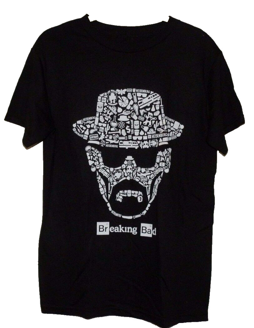 Men’s New Breaking Bad T-shirt Heisenberg Black 100% Cotton S 34/36
