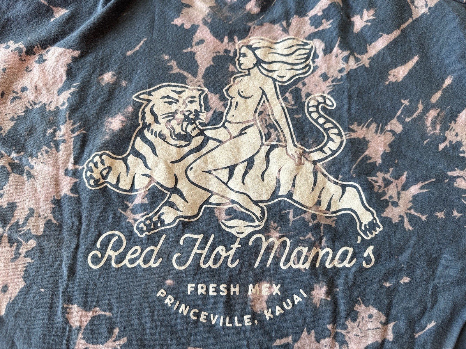 Widespread Panic Red Hot Mama T-shirt 2XL Bleach Dye Princeville Kauai Hawaii