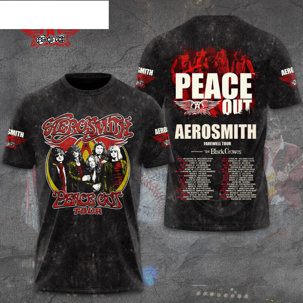 Aerosmith Peace Out Farewell Tour Schedule 3D Shirt OM2213