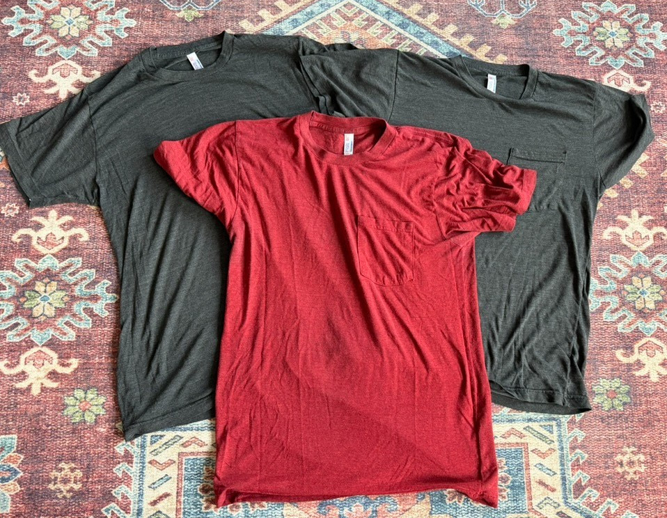 American Apparel Tri Blend The Track Shirt Mens Medium 3 Pack Used Pre Gildan