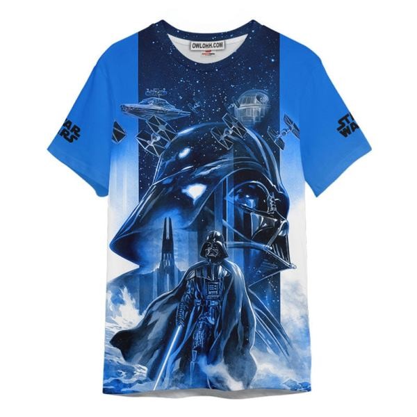 Star Wars Darth Vader Blue Galaxy Gift For Fans Unisex 3D T shirt