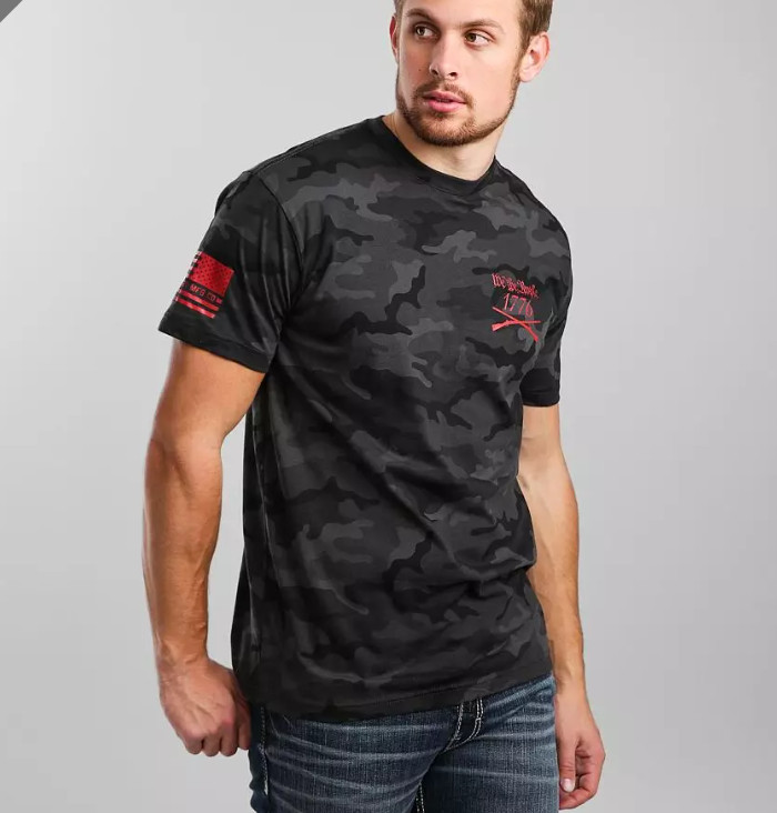 New Men’s Howitzer We Will Defend Camo Military Grunt Patriot T-Shirt Tee S-4XL