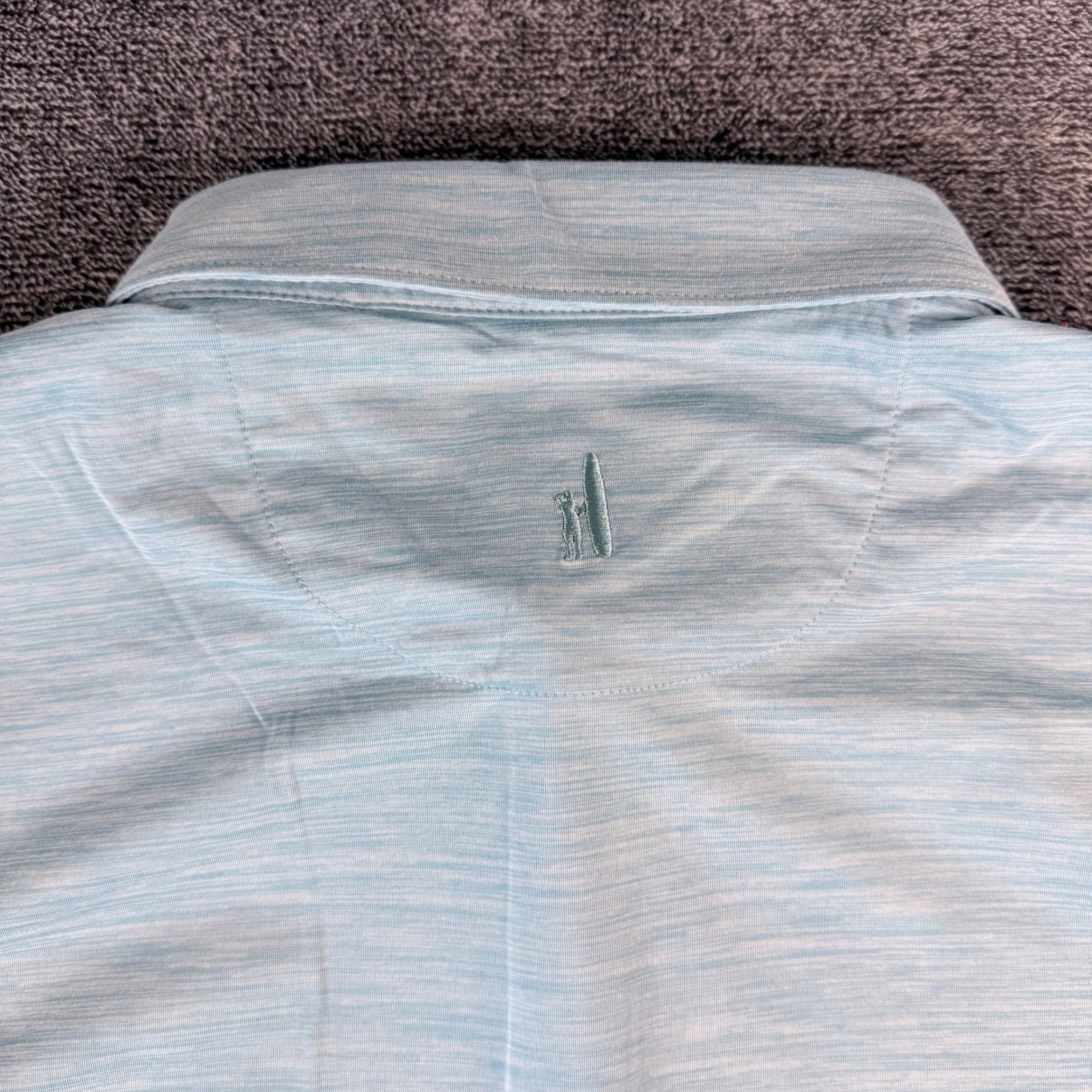 Johnnie-O Featherweight Polo Shirt Mens Large Blue Heathered Performance NWT