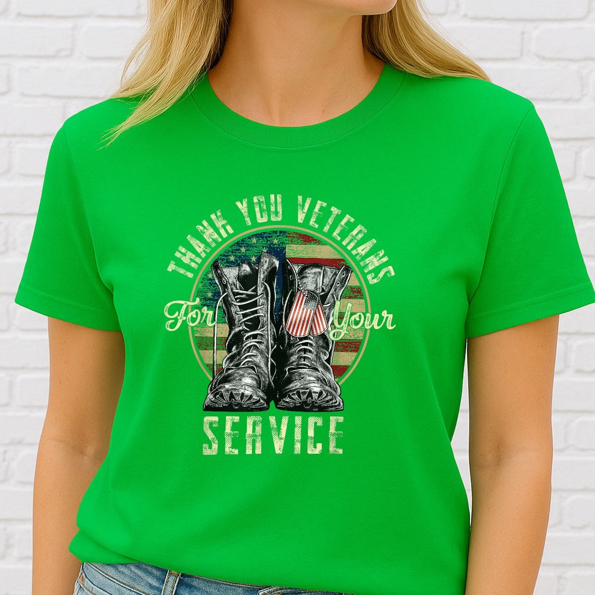 Thank You Veterans For Your Service US Flag Classic Veterans Day T-Shirt Gift