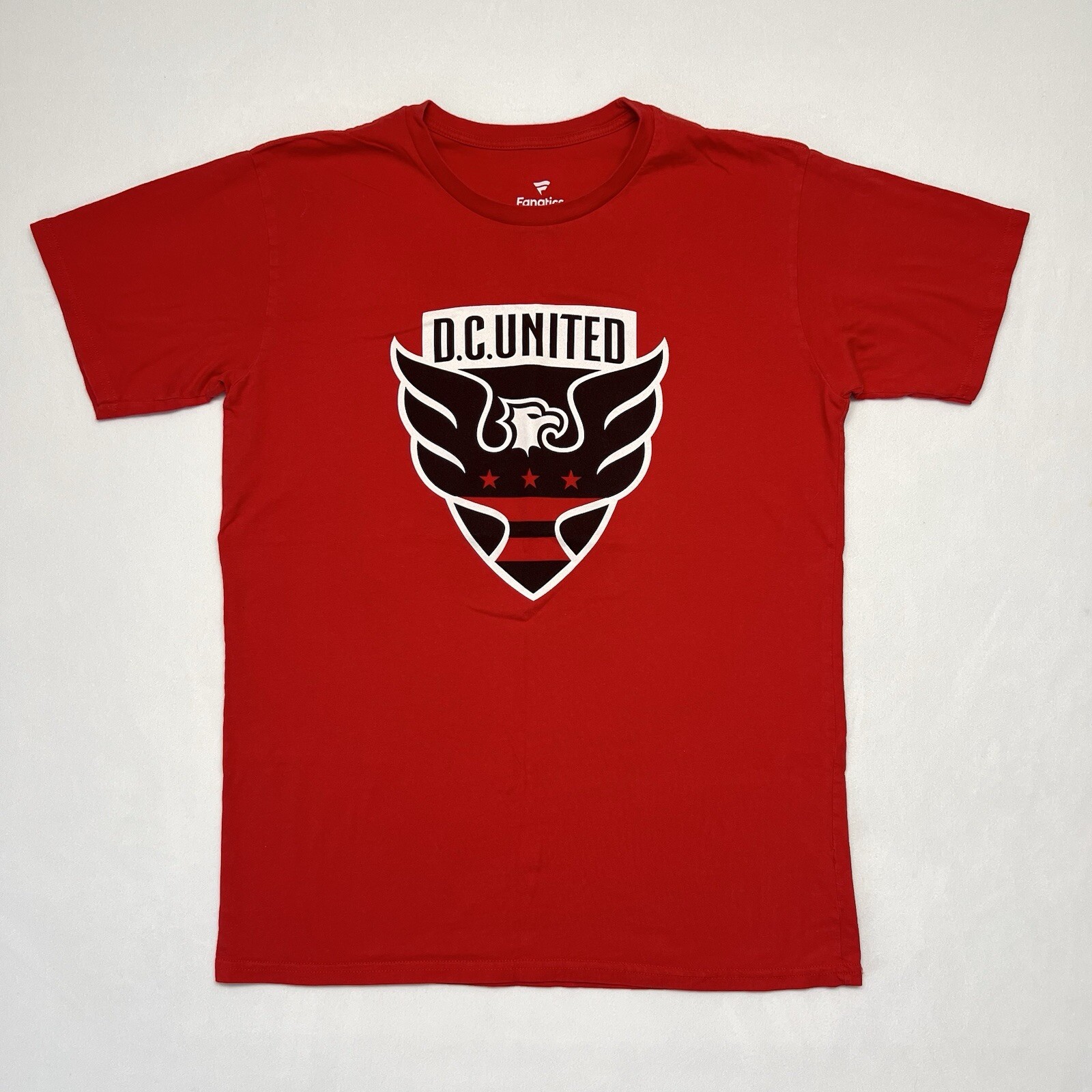 DC United Luciano Acosta Size Large Mens Red Double-sided Graphic Logo Tee