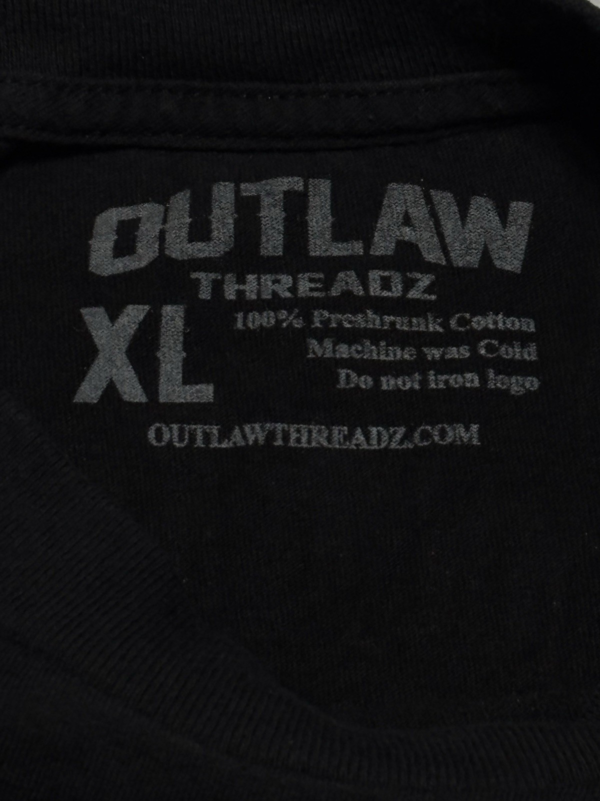 Outlaw Threadz Affliction Style Skull Guns Graphics Black T-shirt Size XL