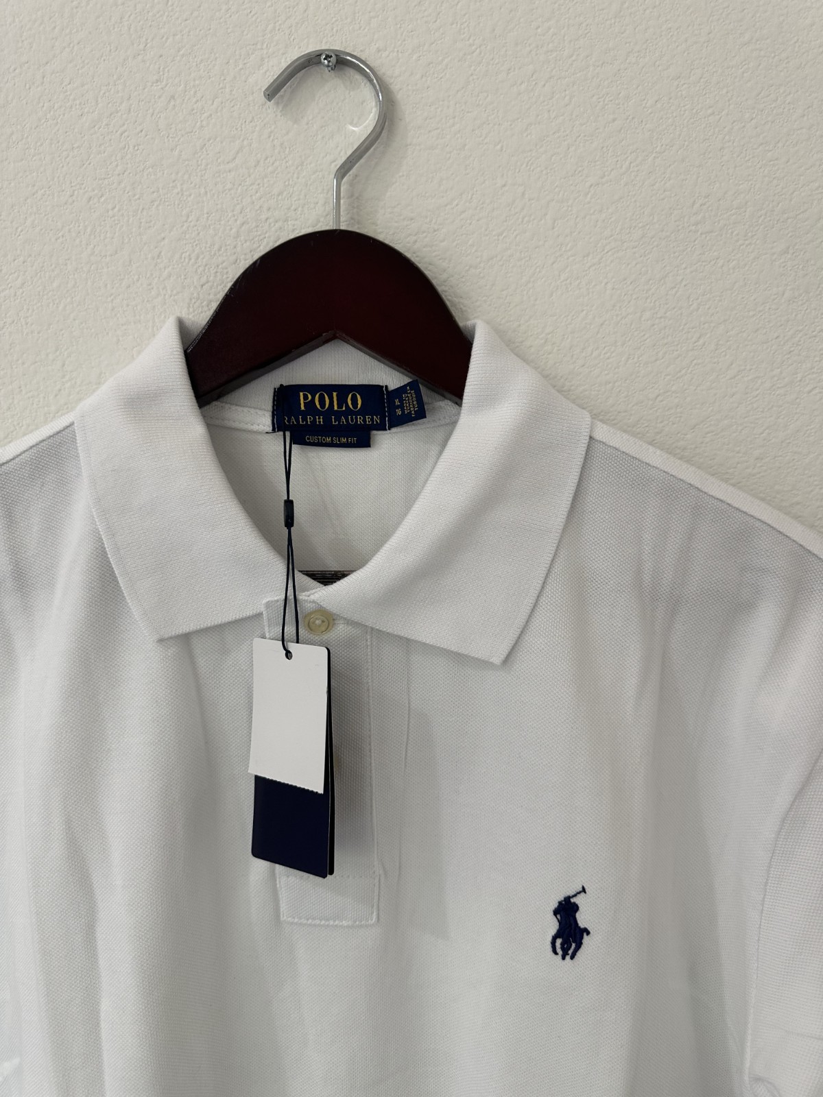 Ralph Lauren Men’s Custom Slim Fit Polo Shirt White XL Short Sleeve Mesh New