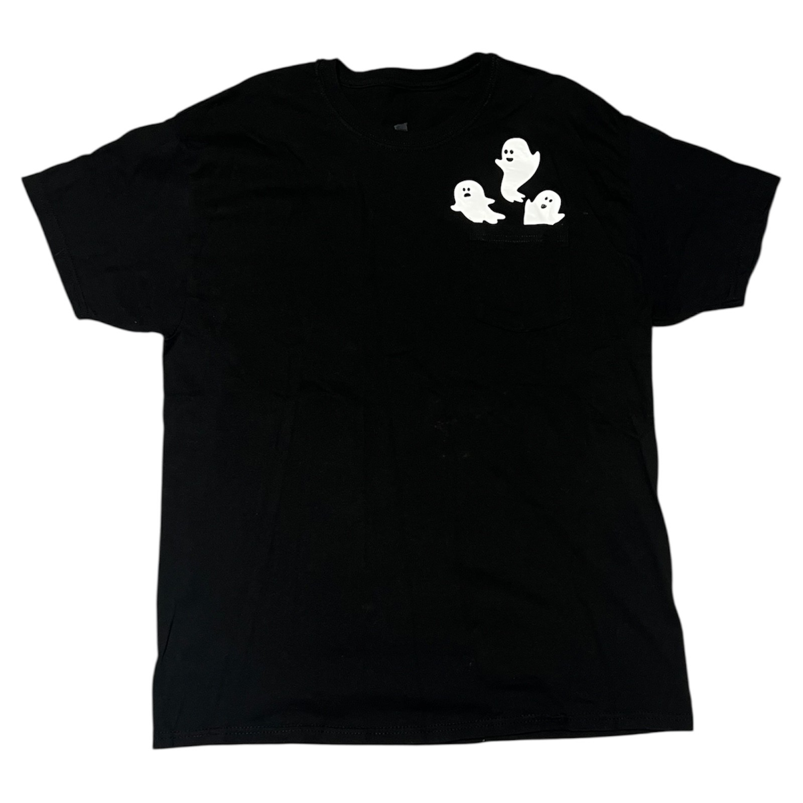 HANES comfortsoft cute ghost pocket tee L