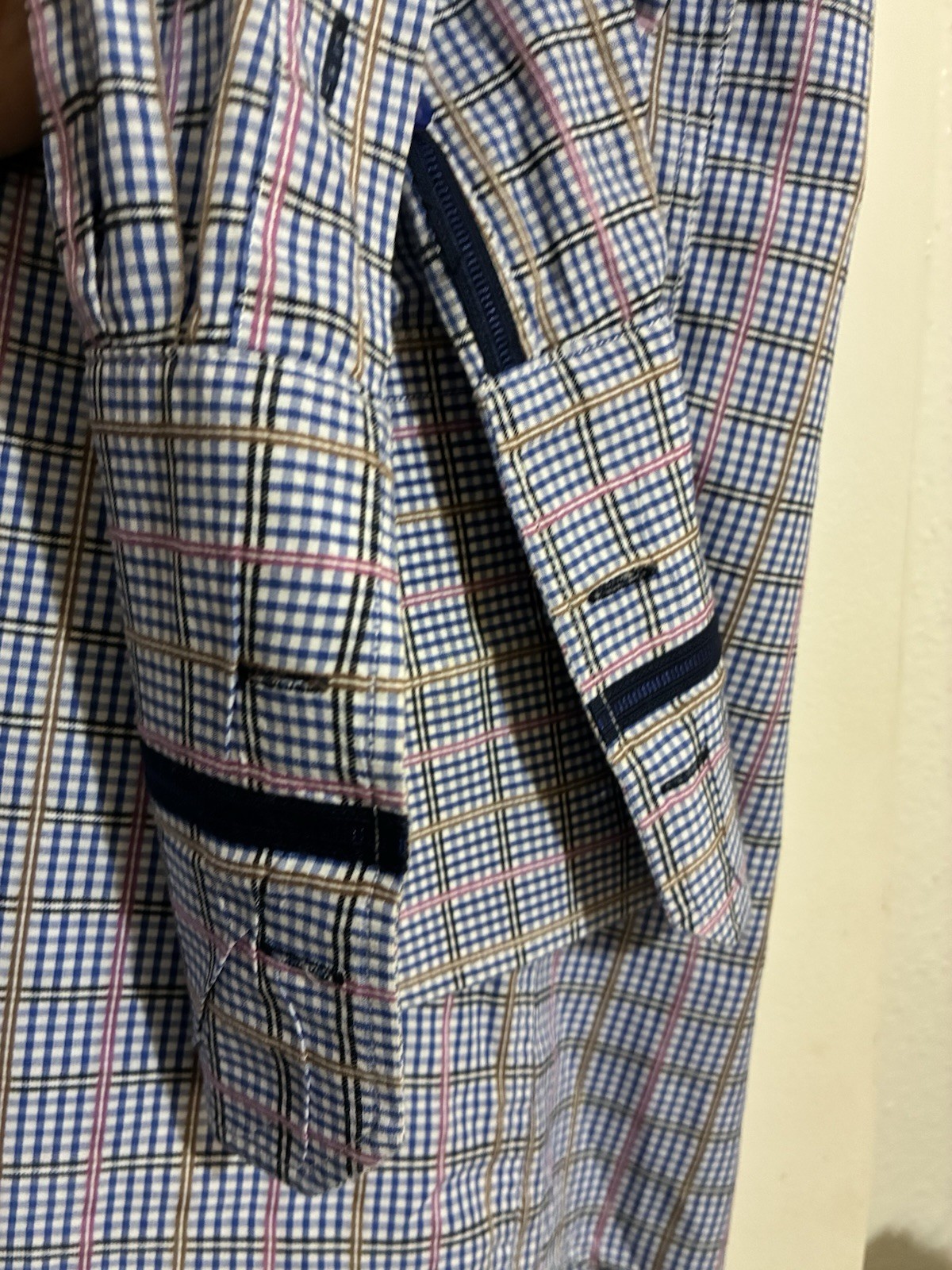 Luchiano Visconti Men’s Multicolor Long Sleeve Button Up Flip Cuff Shirt Size XL