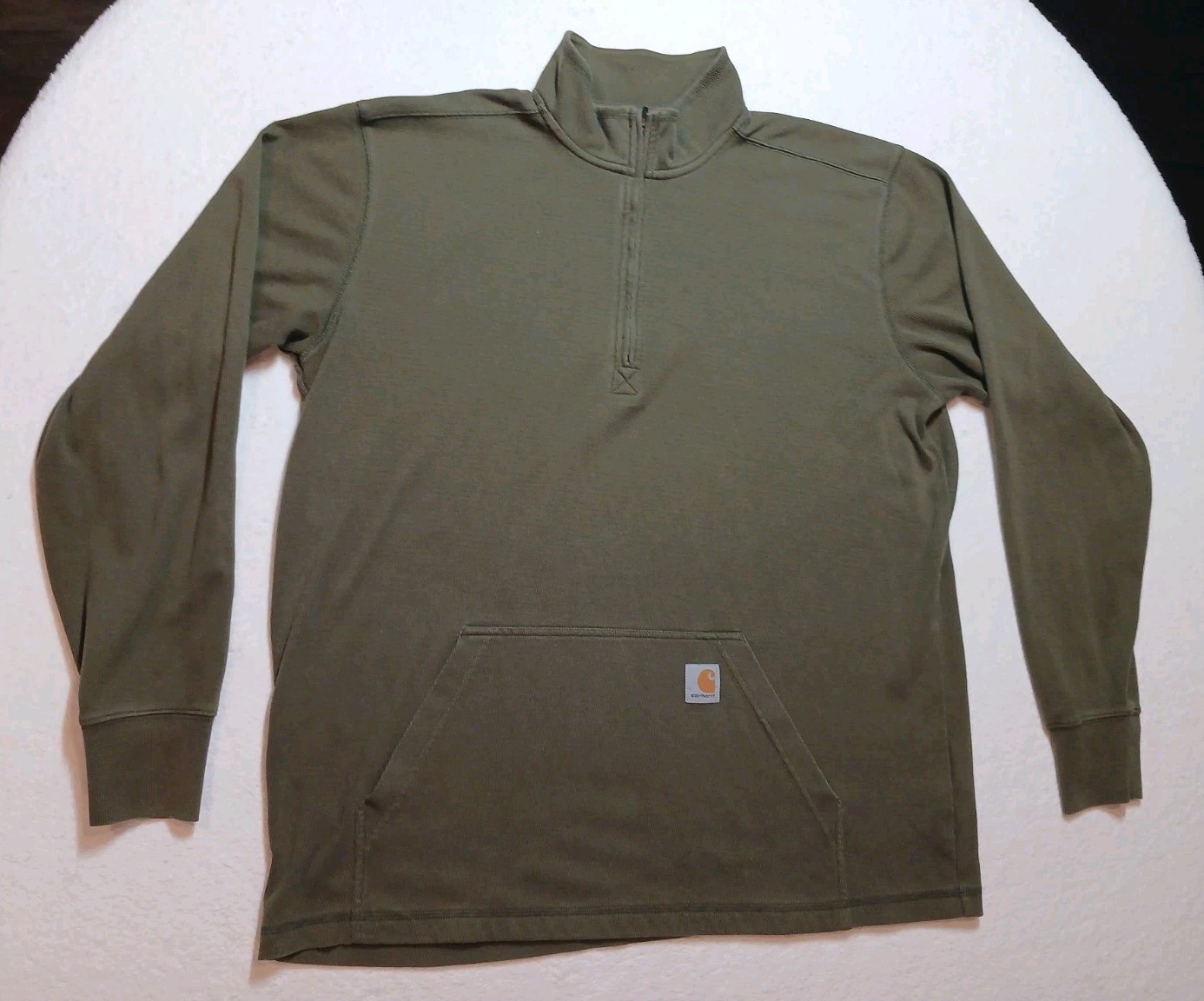 Carhartt Thermal Shirt Men’s Extra Large Green 1/2 Zip Pullover 104428 G72*