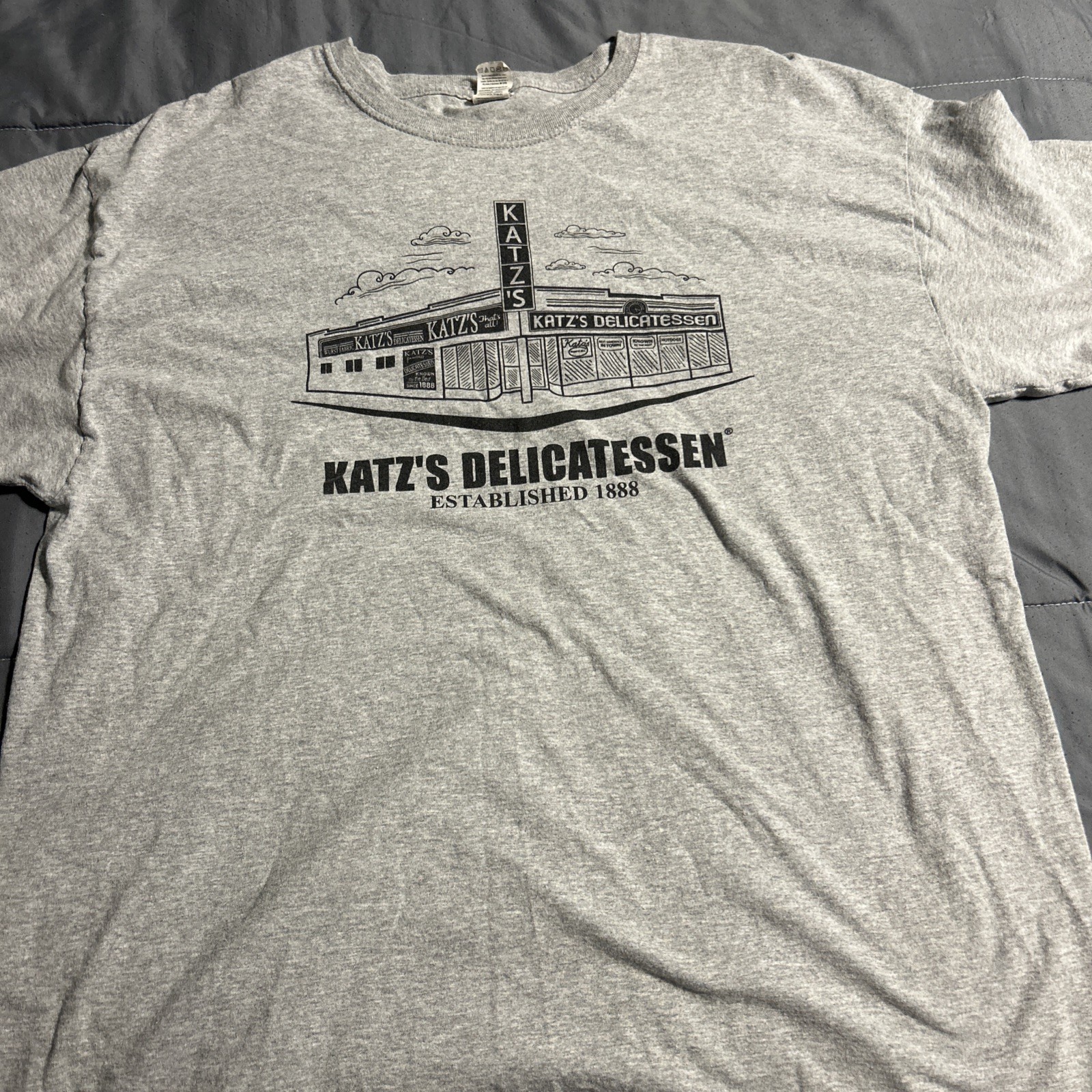 Katz’s Delicatessen Send a Salami To Your Boy in the Army T-Shirt, Gray, XL