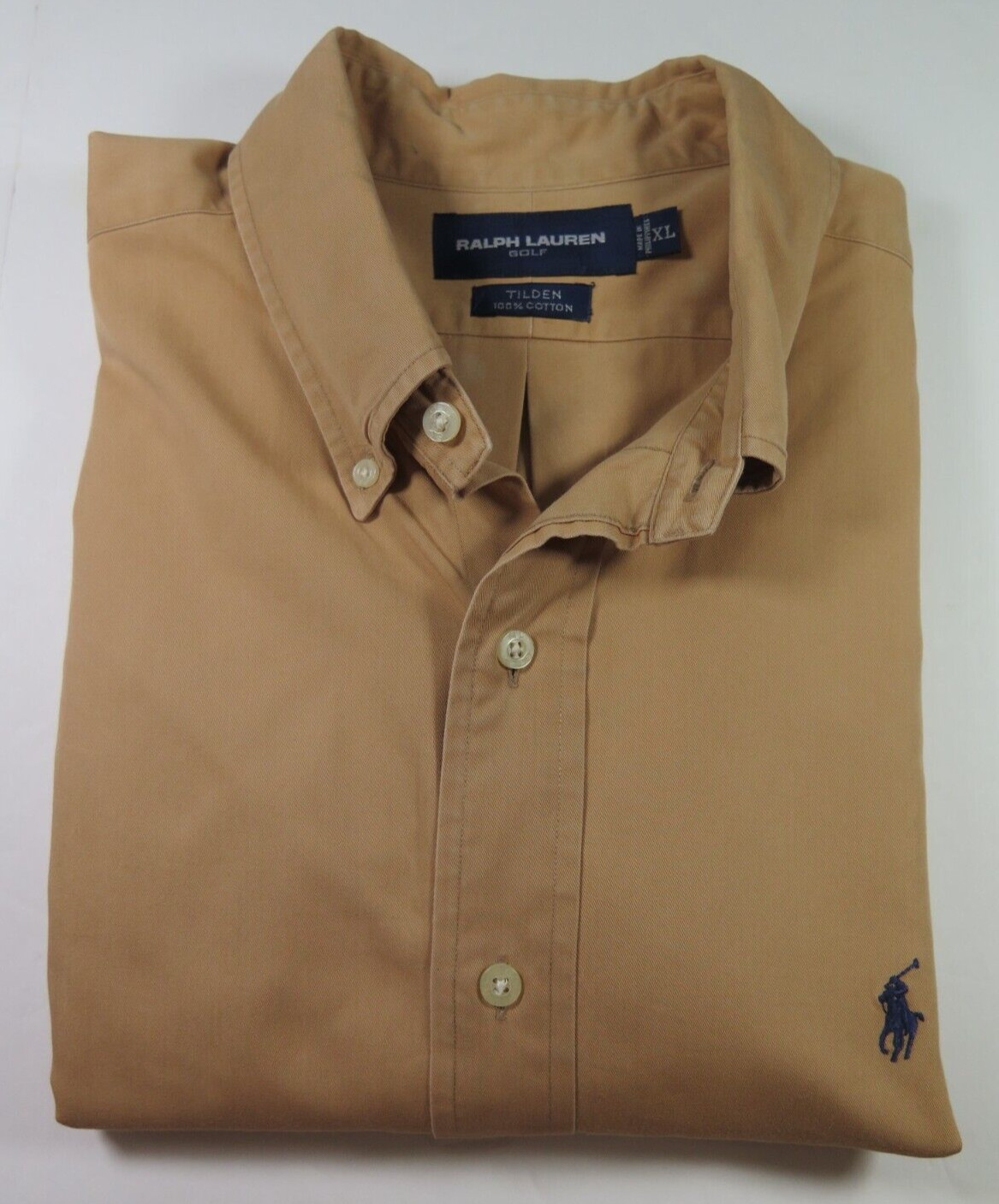 Ralph Lauren Golf Tilden Mens Solid Dark Orange Blue Polo Pony Casual Shirt XL