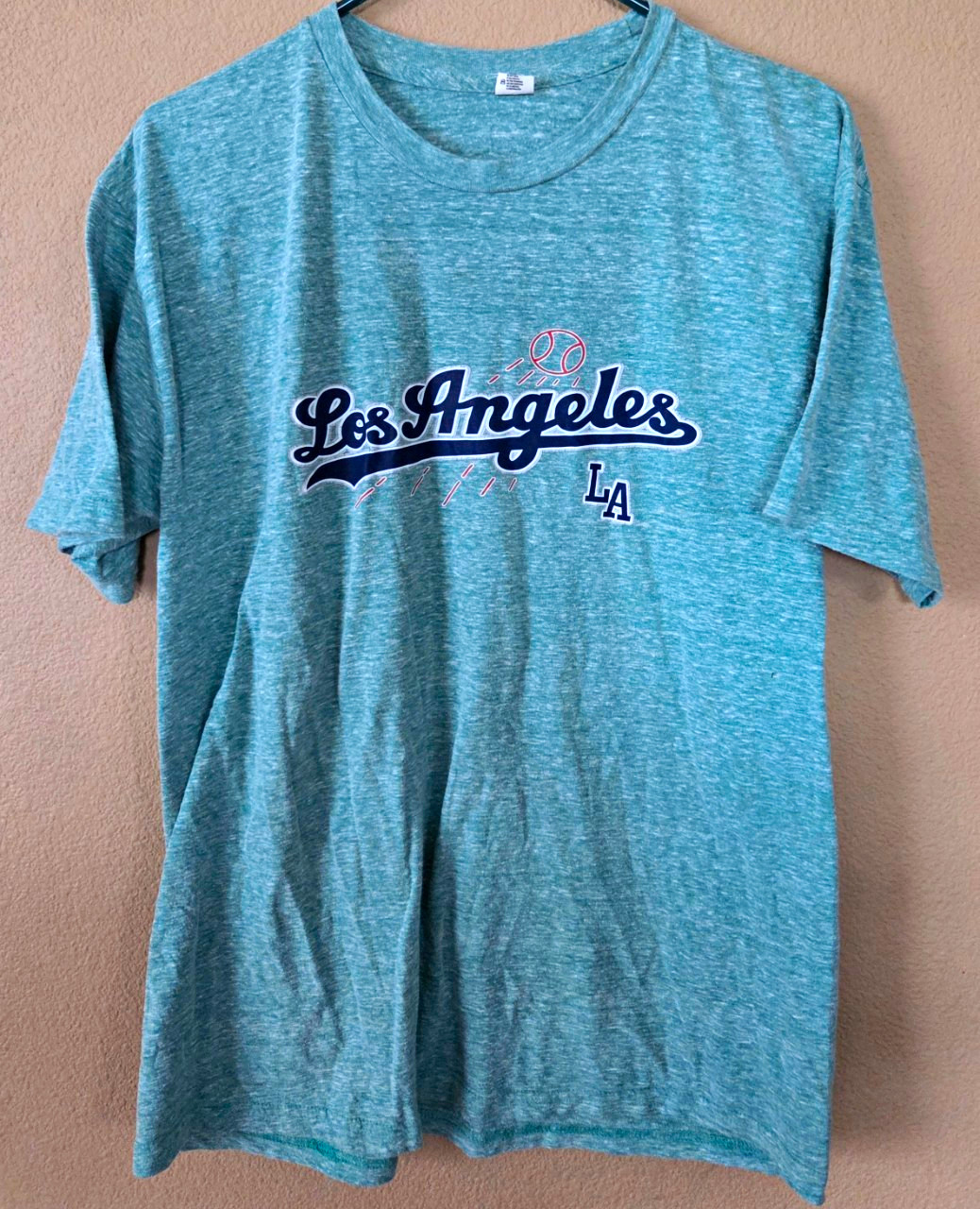 American Apparel Men’s M Blue Los Angeles Baseball Crew Neck T-Shirt