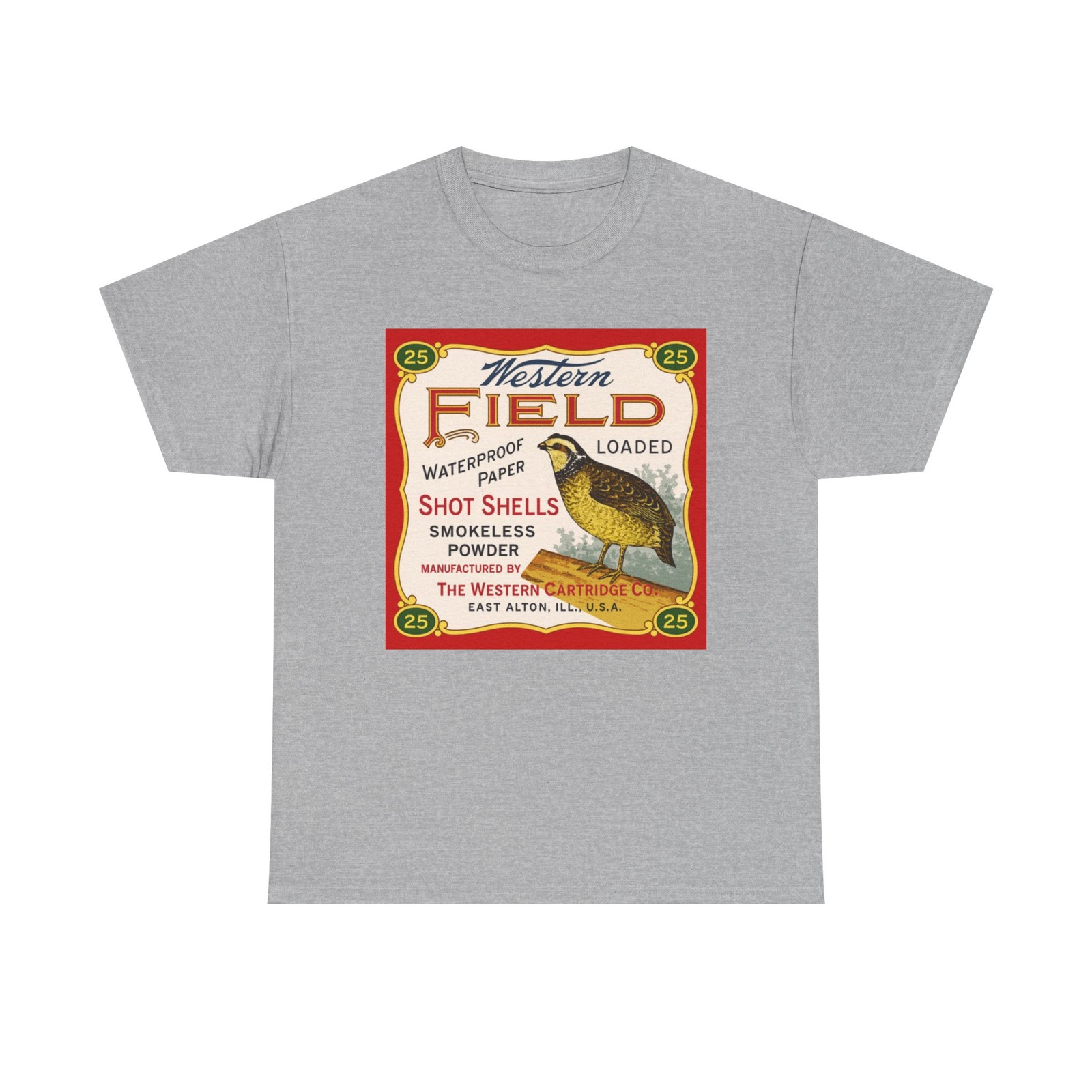 Western Field Shot Shells Vtg Quail Hunting Shotgun Cartridges Box Art T-Shirt