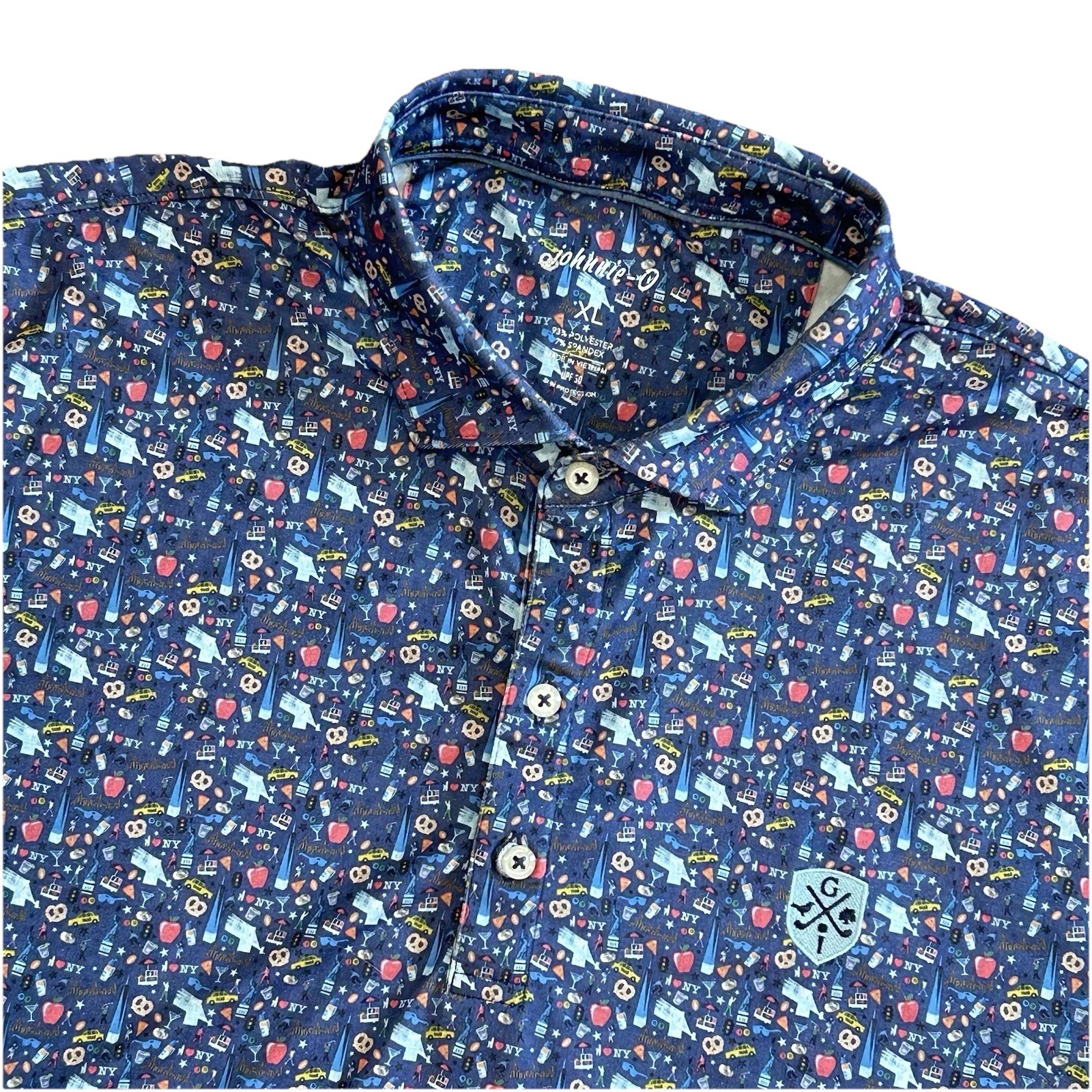 Johnnie O The New Yorker Polo Greystone Golf & Country Club Shirt UPF 50 Mens XL