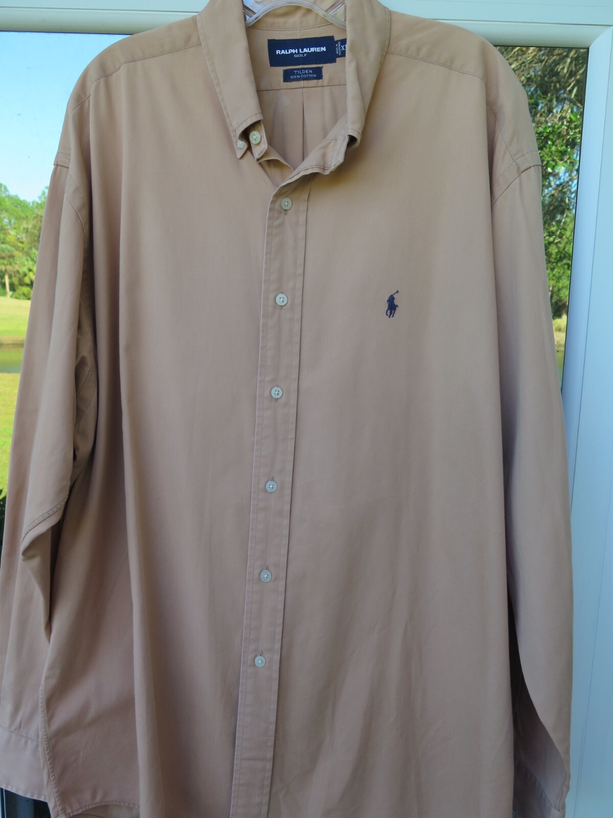 Ralph Lauren Golf Tilden Mens Solid Dark Orange Blue Polo Pony Casual Shirt XL