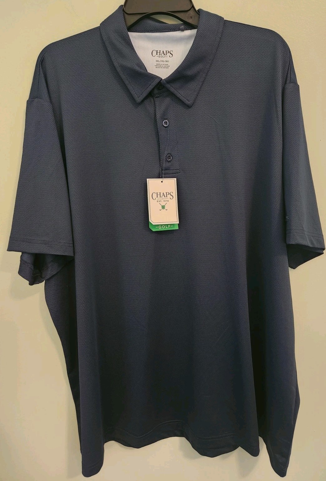 Chaps Men’s 3XL Super Soft Golf Polo Shirt NAVY BLUE Short Sleeve #10725