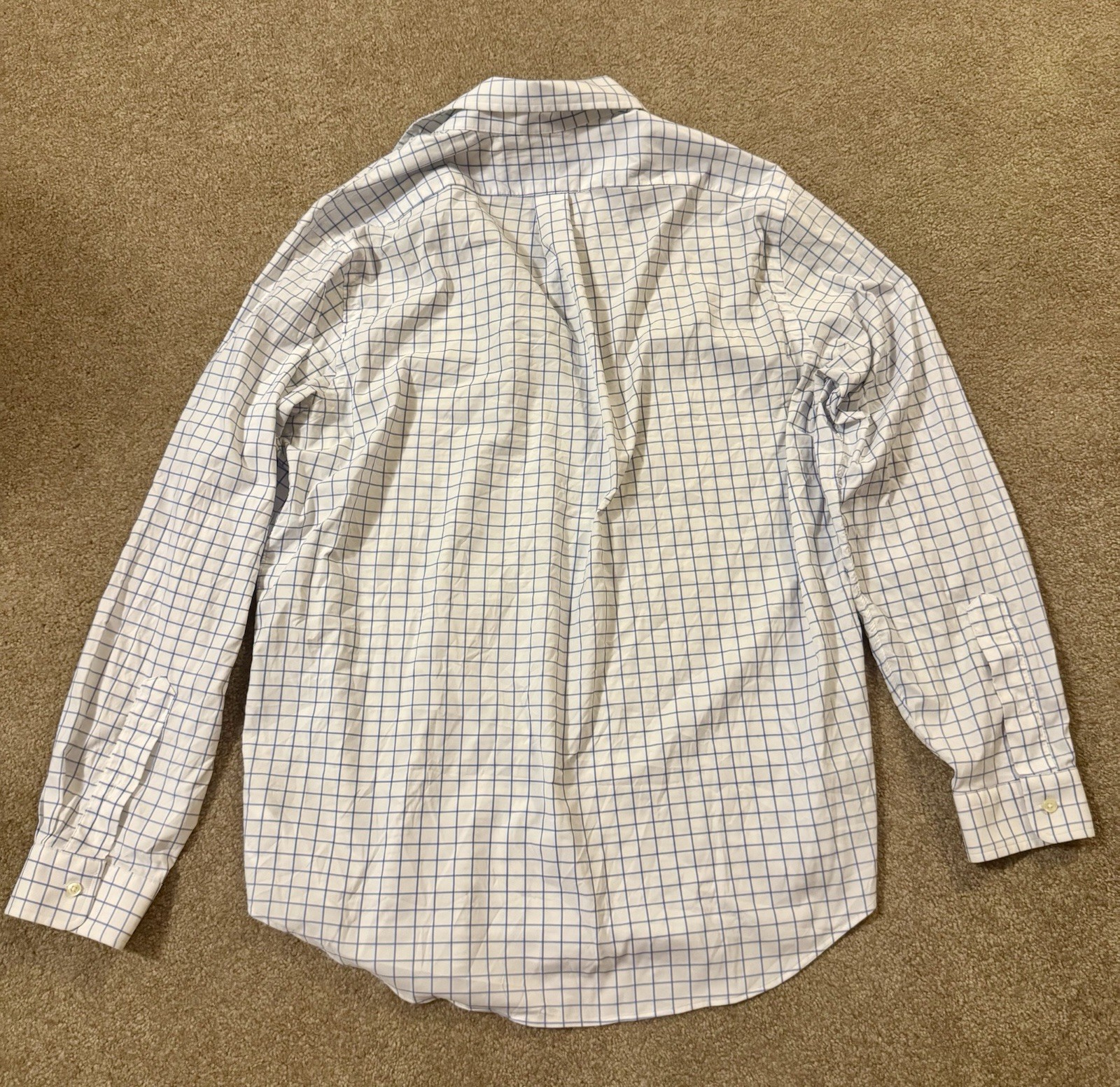 Ralph Lauren Classic Fit Performance Blue/White Check Dress Shirt L 34/35