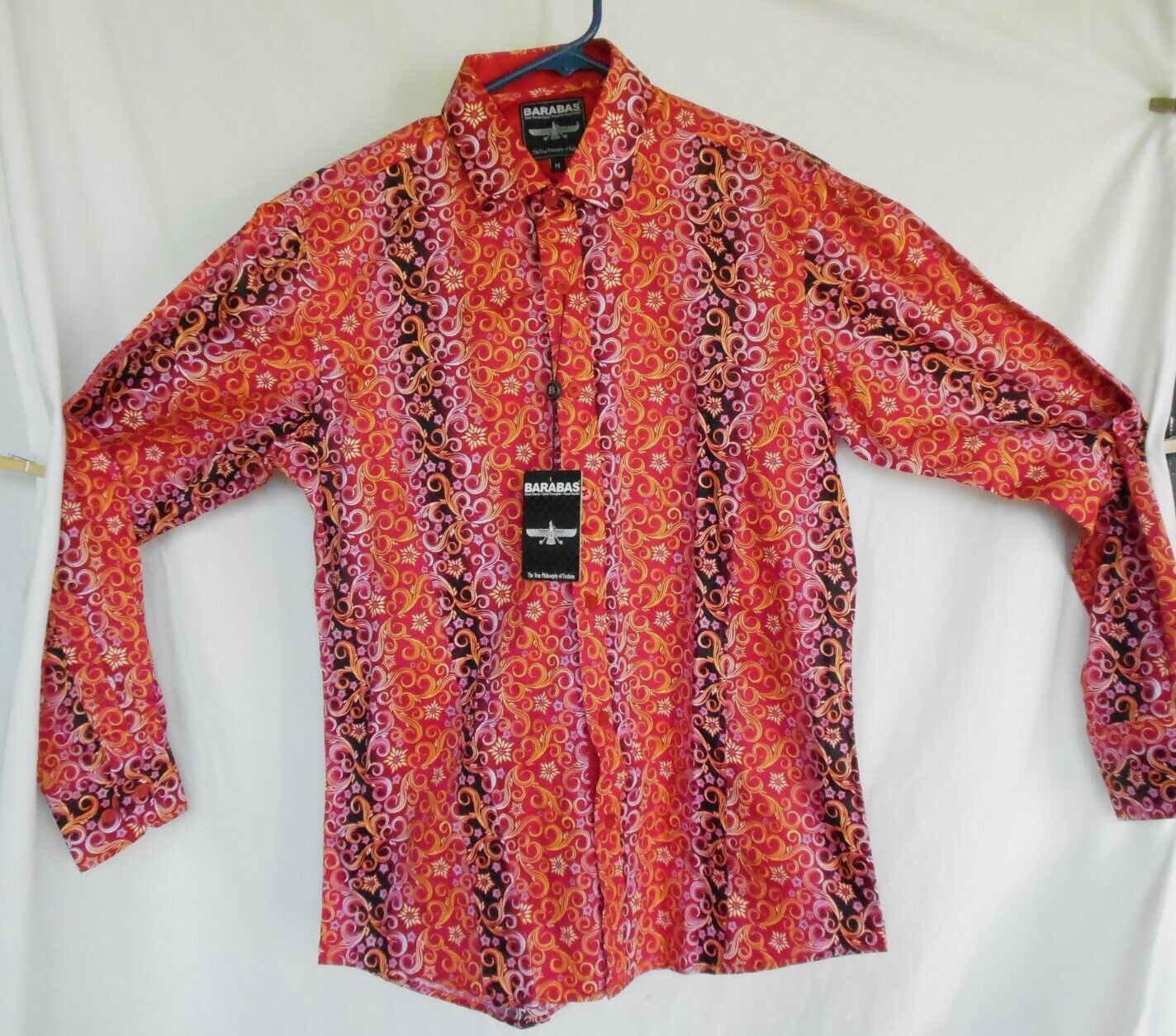 New Men M Barabas Shirt Long Sleeve 100% Cotton Machine Wash