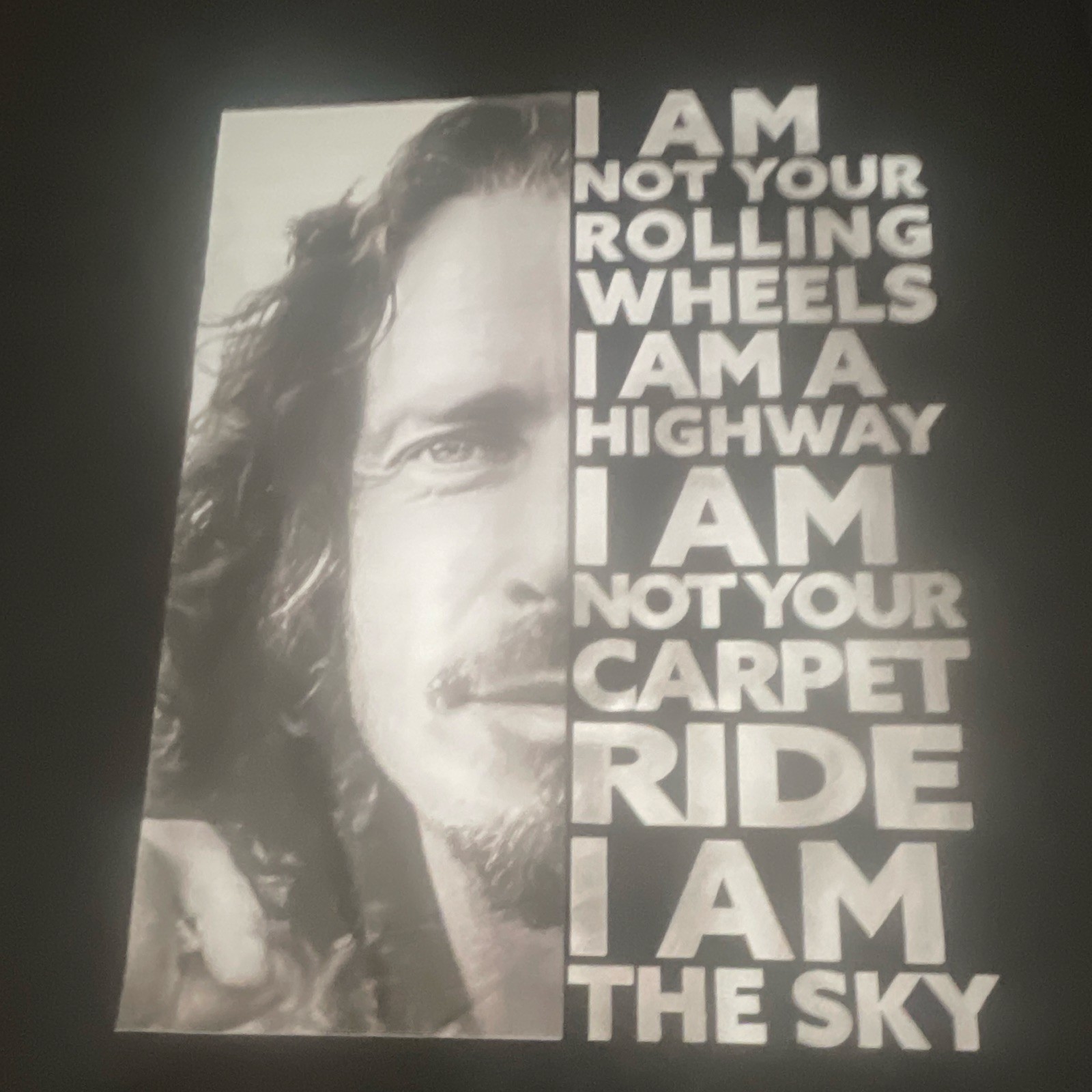 CHRIS CORNELL Lyrics T Shirt Black Men’s Brand New Size Large