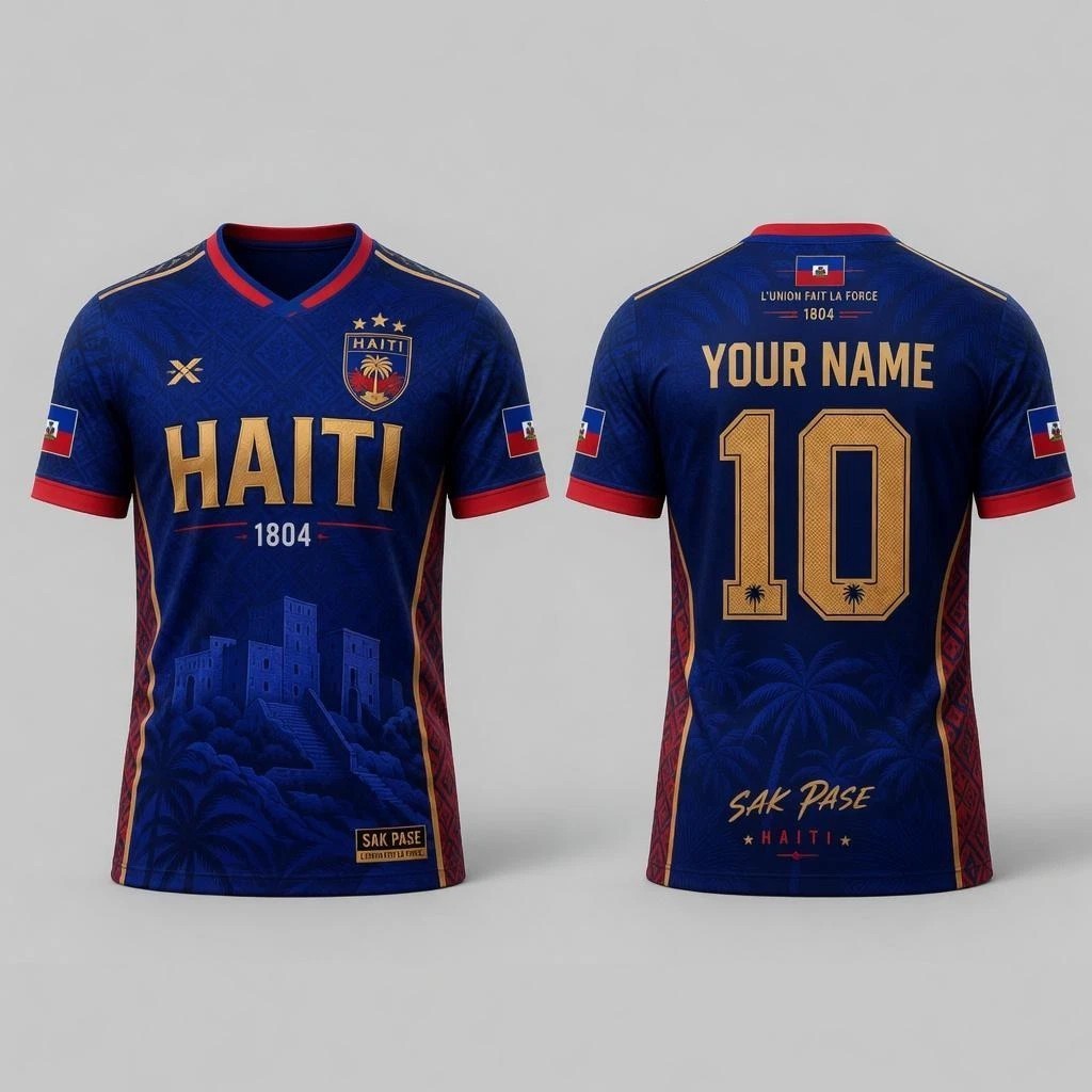 Custom Haiti 1804 Soccer Fan Jersey Personalized Name Number Size S-5XL