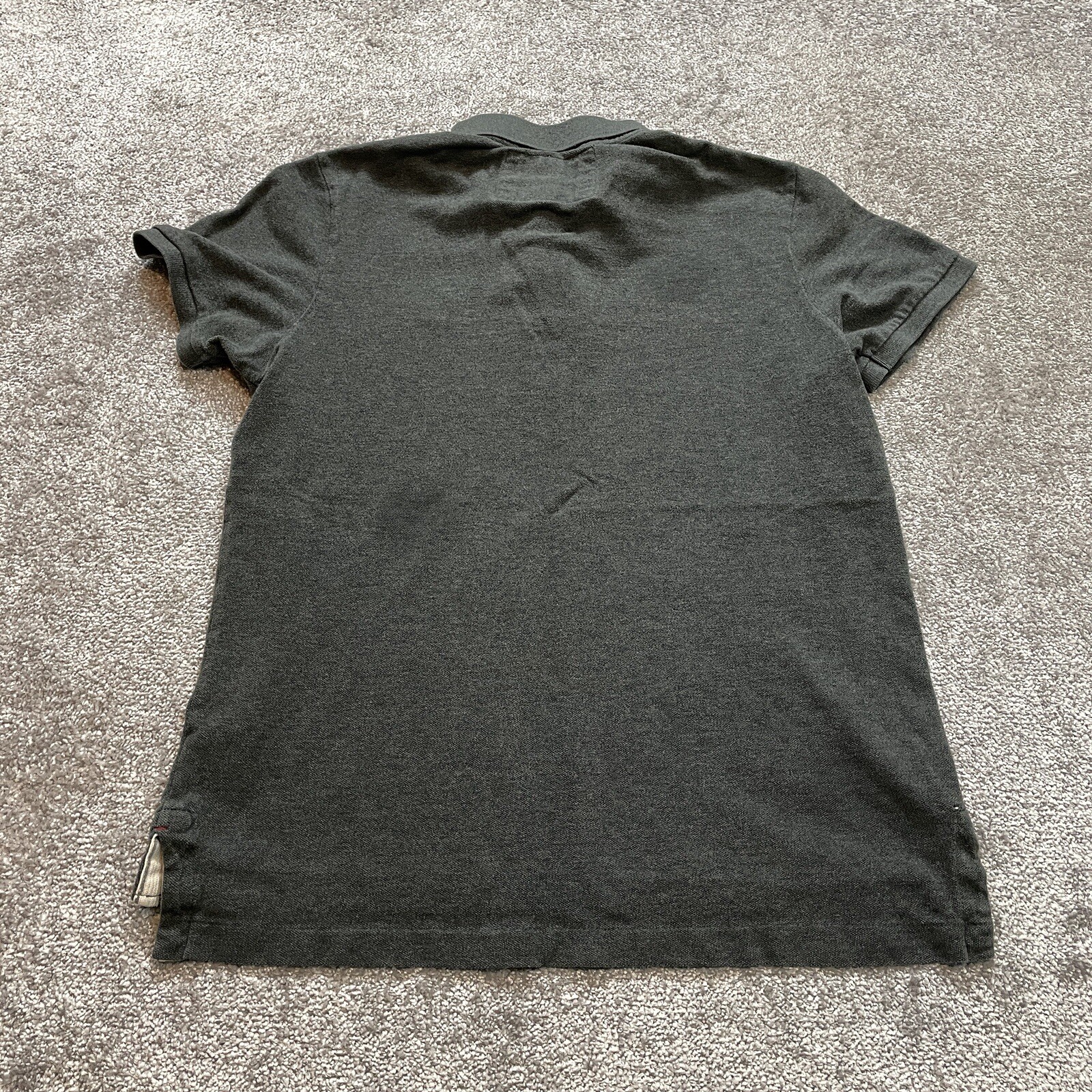 American Eagle Polo Shirt Mens Large Gray Cotton Golf Rugby Preppy Vintage Fit