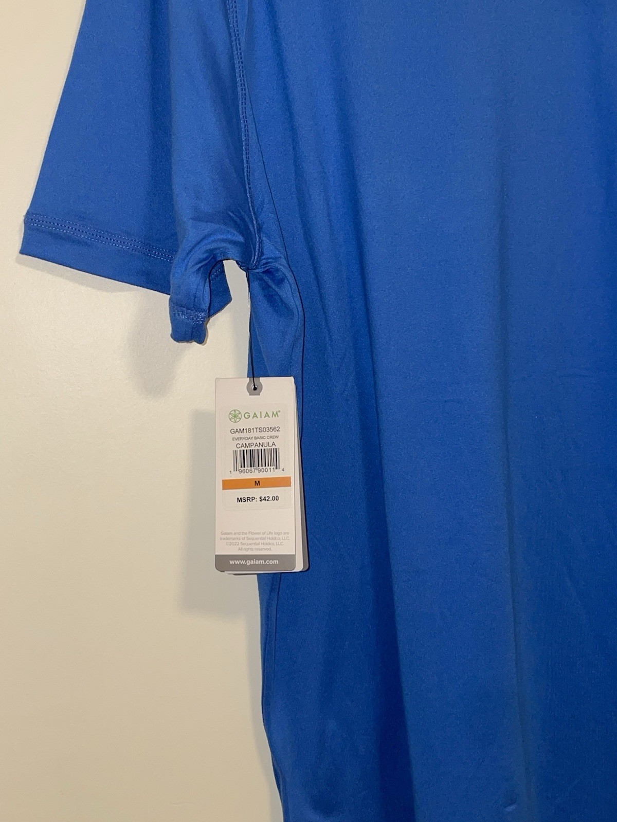 Men’s Gaiam Everyday Basic Crewneck T Shirt – Sz. M, Campanula Blue