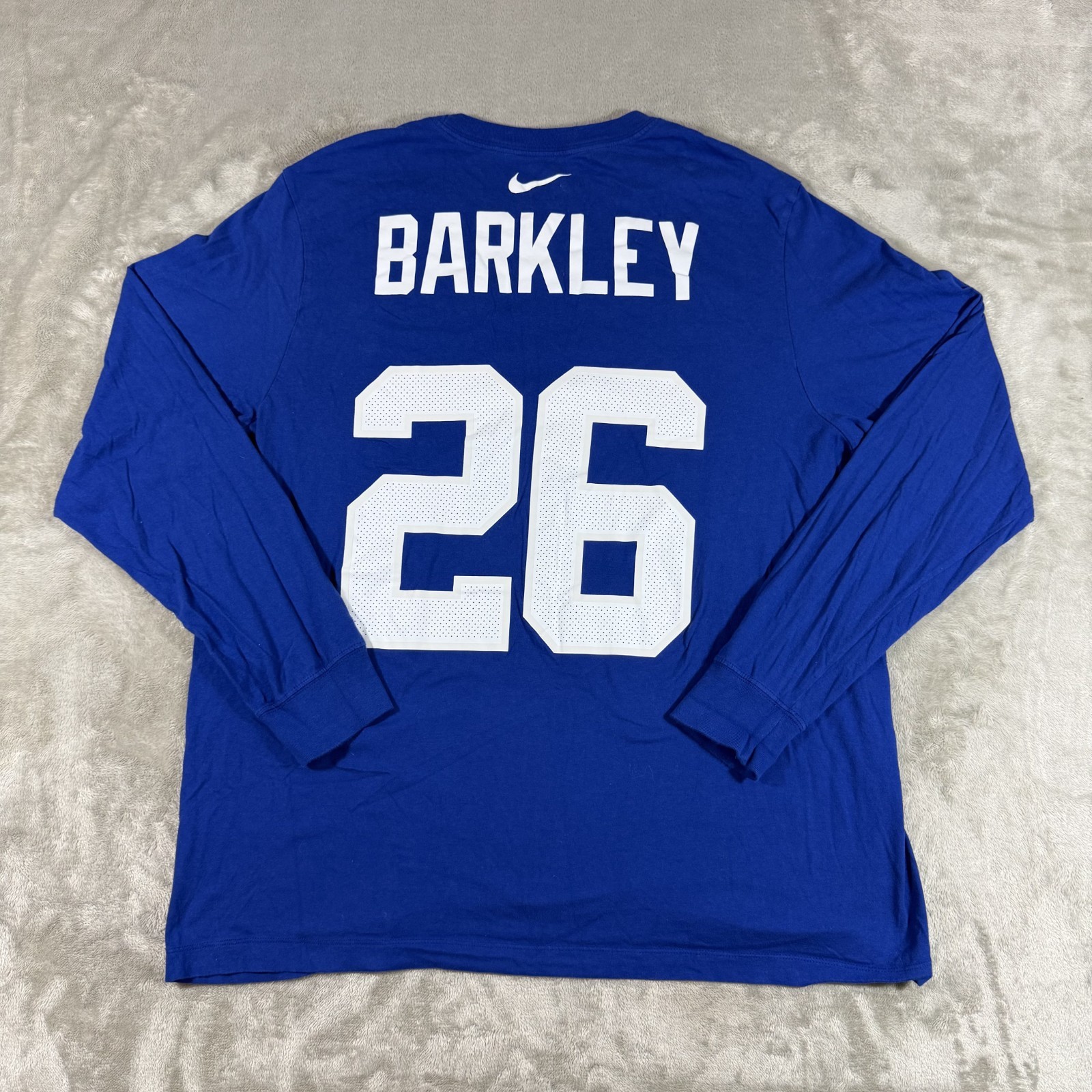 New York Giants Saquon Barkley #26 Long sleeve Shirt XL Blue Nike
