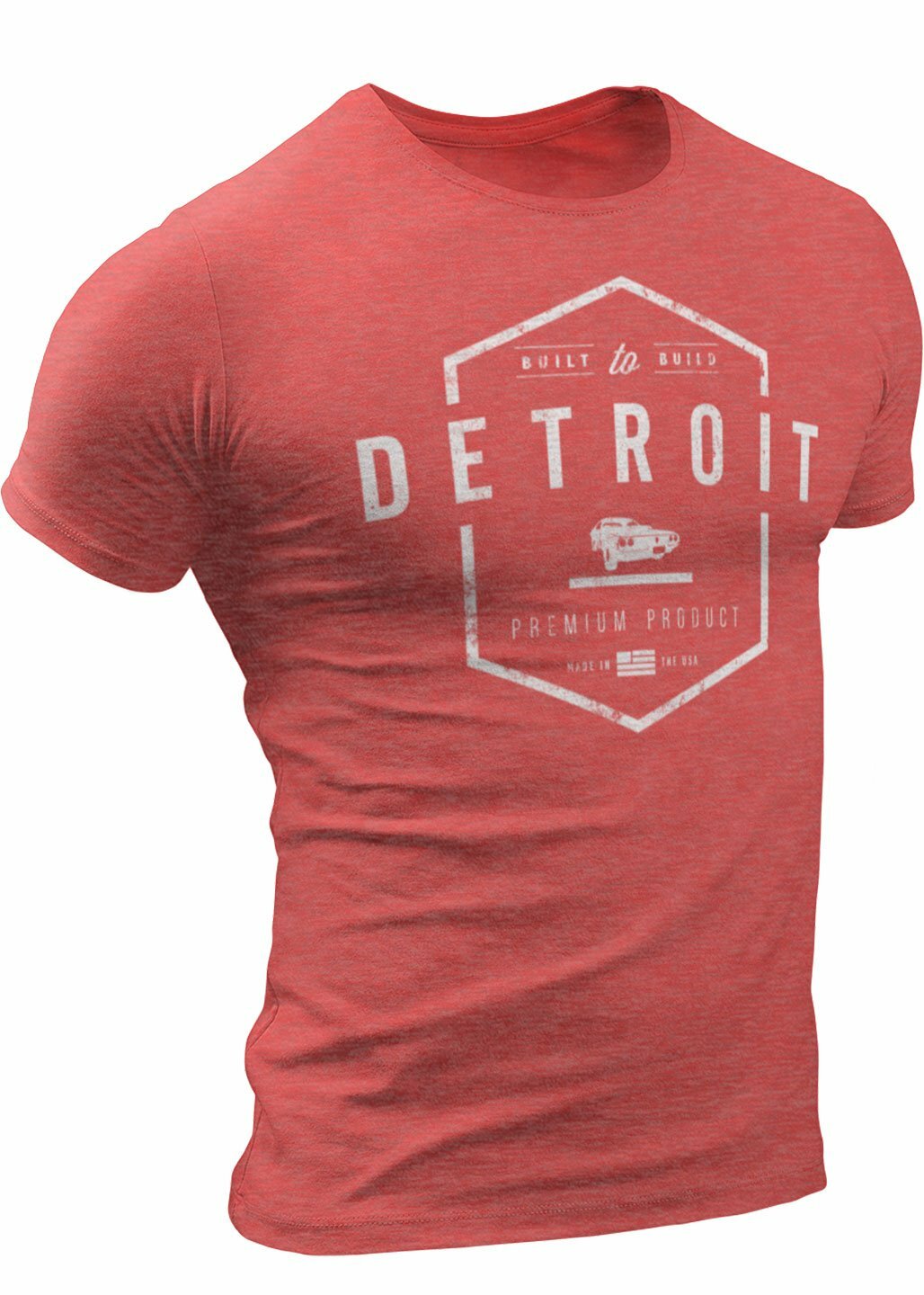 (0010) Detroit Built-To-Build Cars T-shirt, Detroit T-Shirts LLC