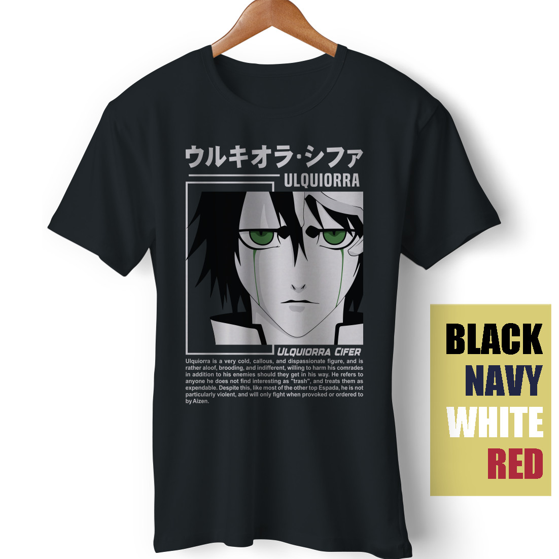 BOUNTEES T-Shirt Ulquiorra Cifer Bleach Anime Ichigo Nel Tu Wibu Funny Gift Tee