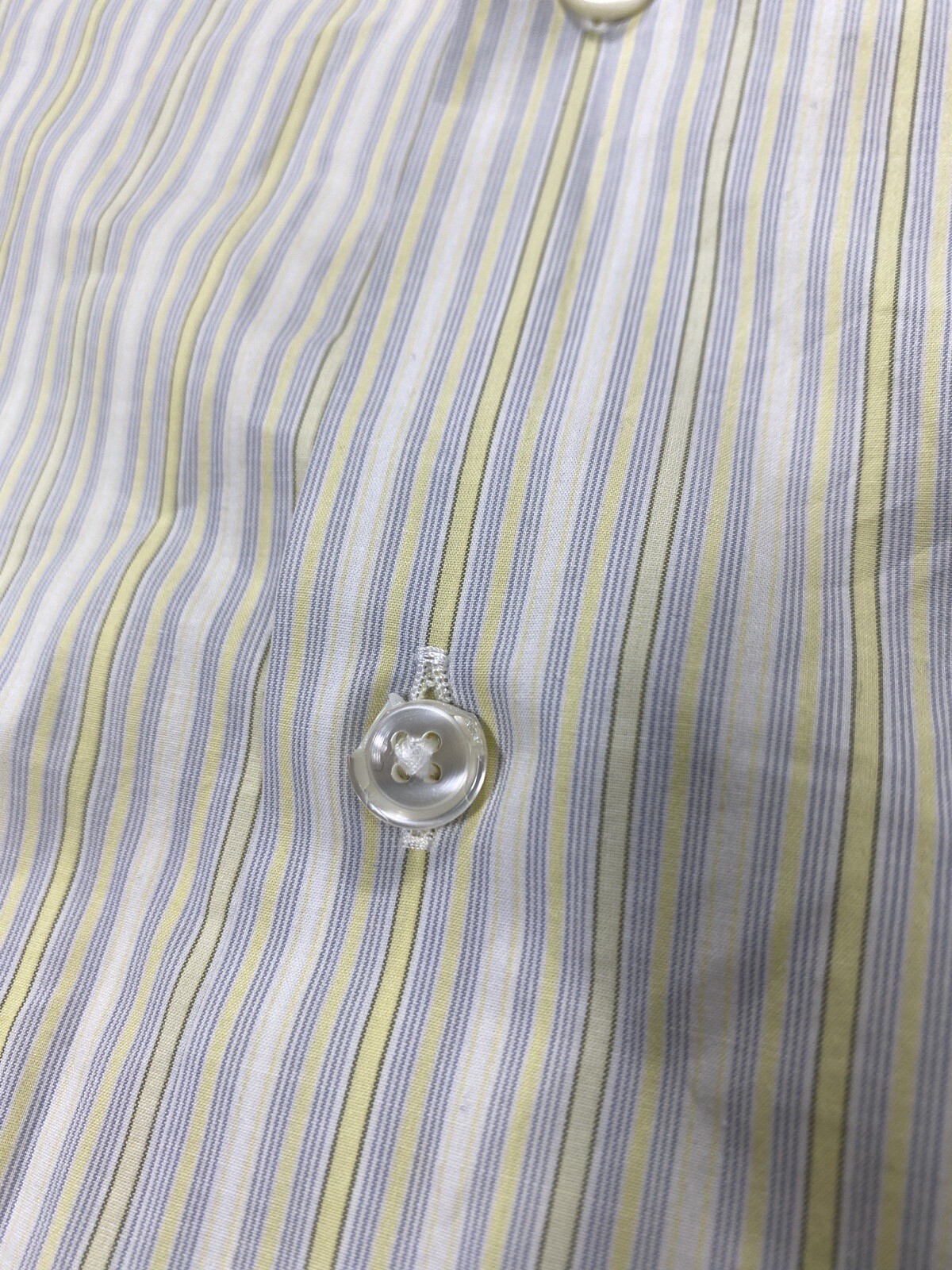 Hugo Boss Casual Button Dress Shirt XL Slim Fit Yellow Striped Modern Preppy